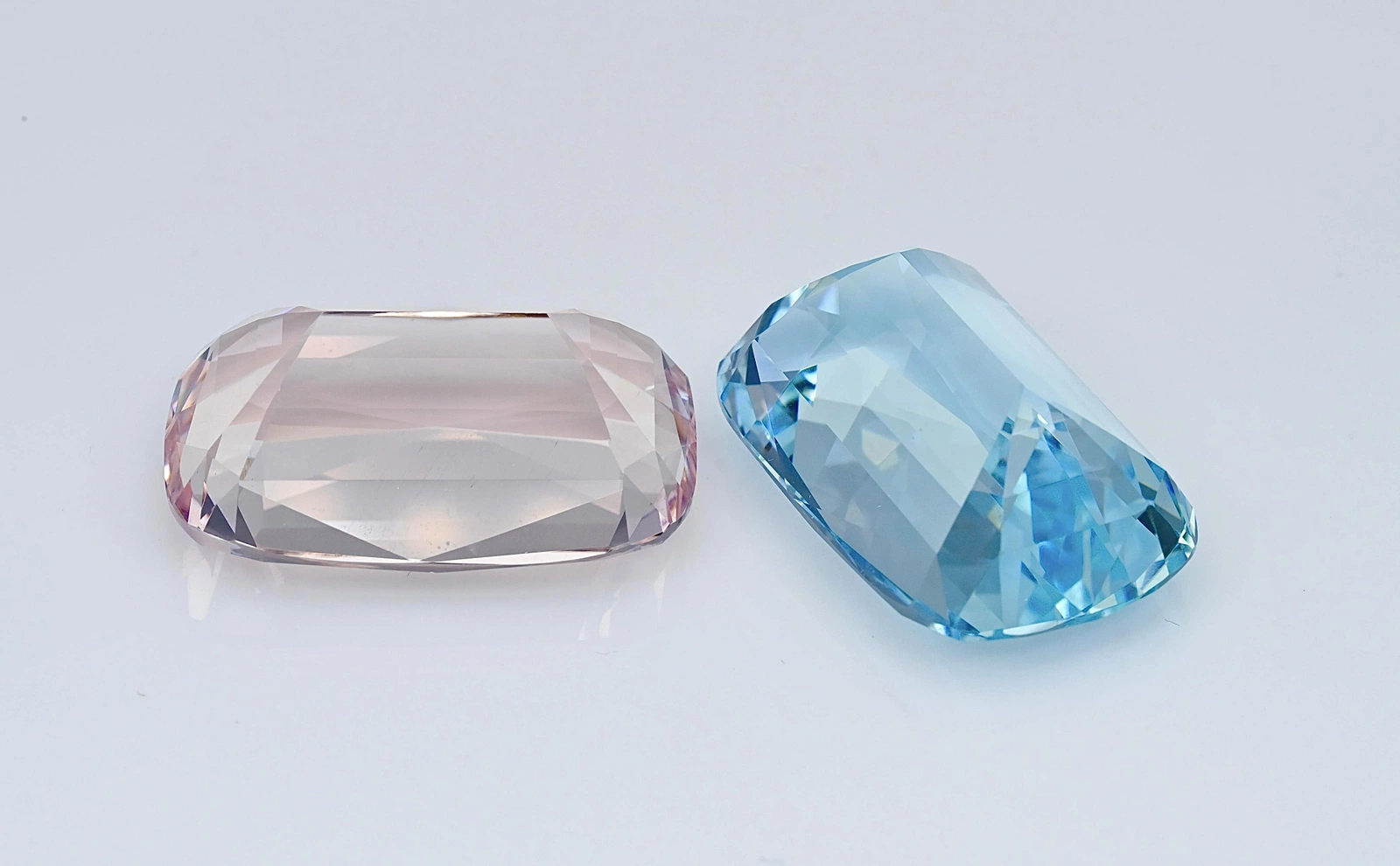 Natural Aquamarine & Morganite Reverse Pair Total 73 Carats ICA Certified — view 4