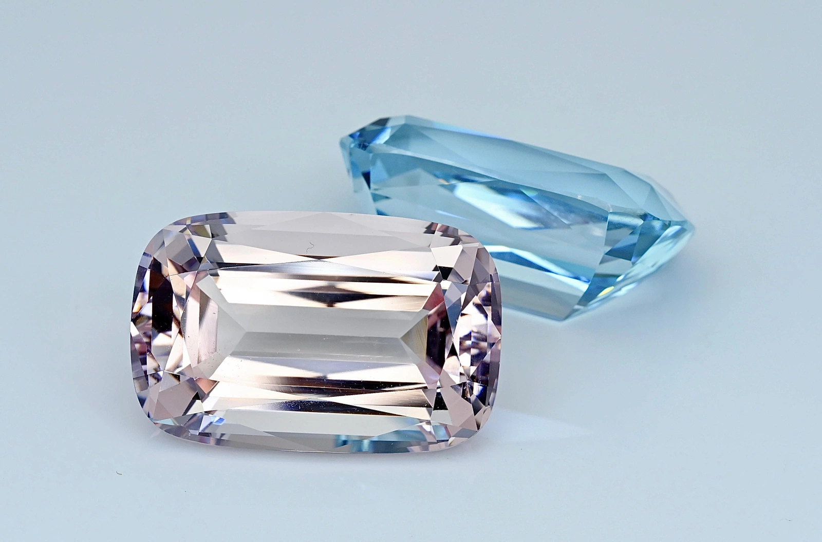 Natural Aquamarine & Morganite Reverse Pair Total 73 Carats ICA Certified — view 6