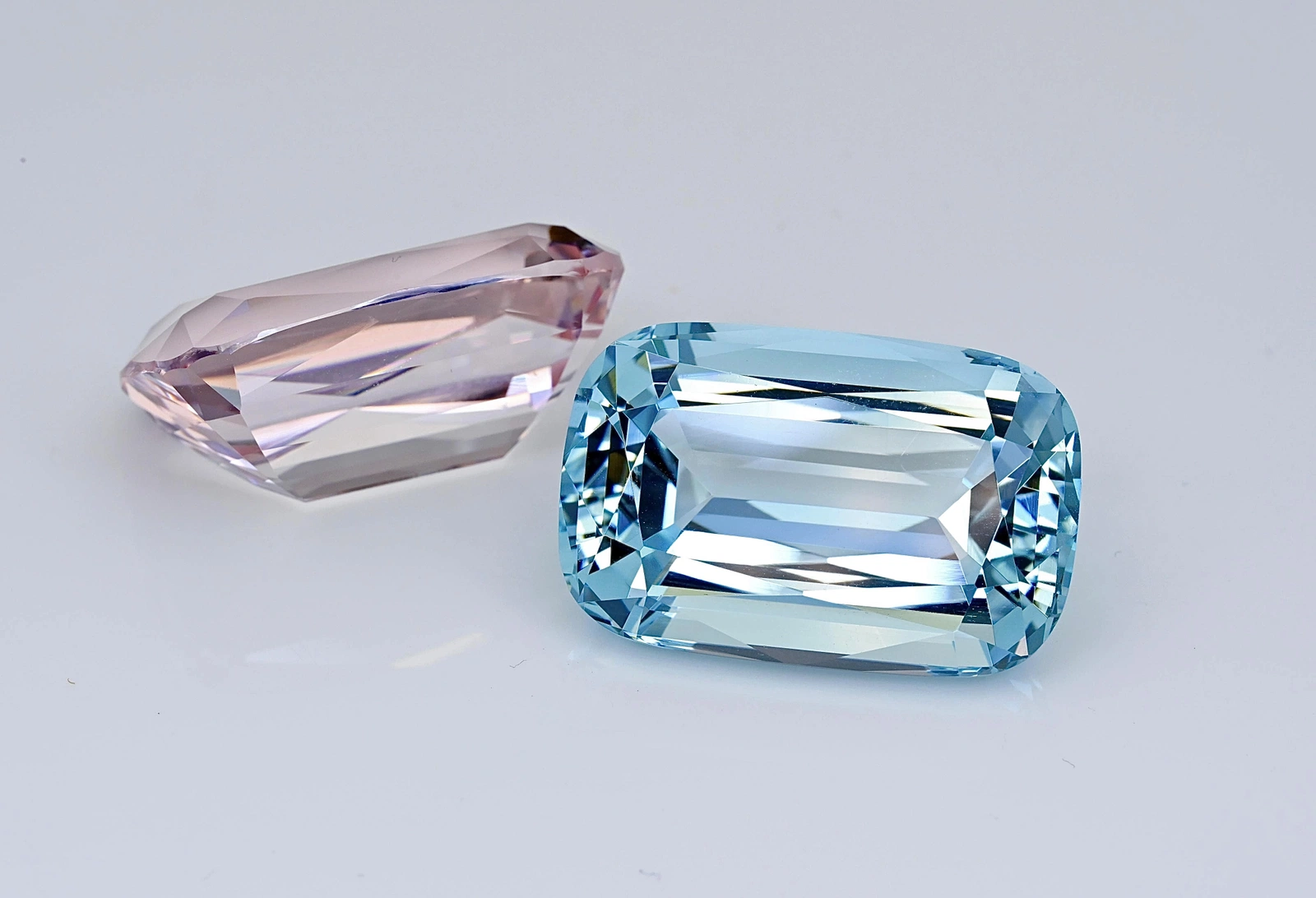 Natural Aquamarine & Morganite Reverse Pair Total 73 Carats ICA Certified — view 7