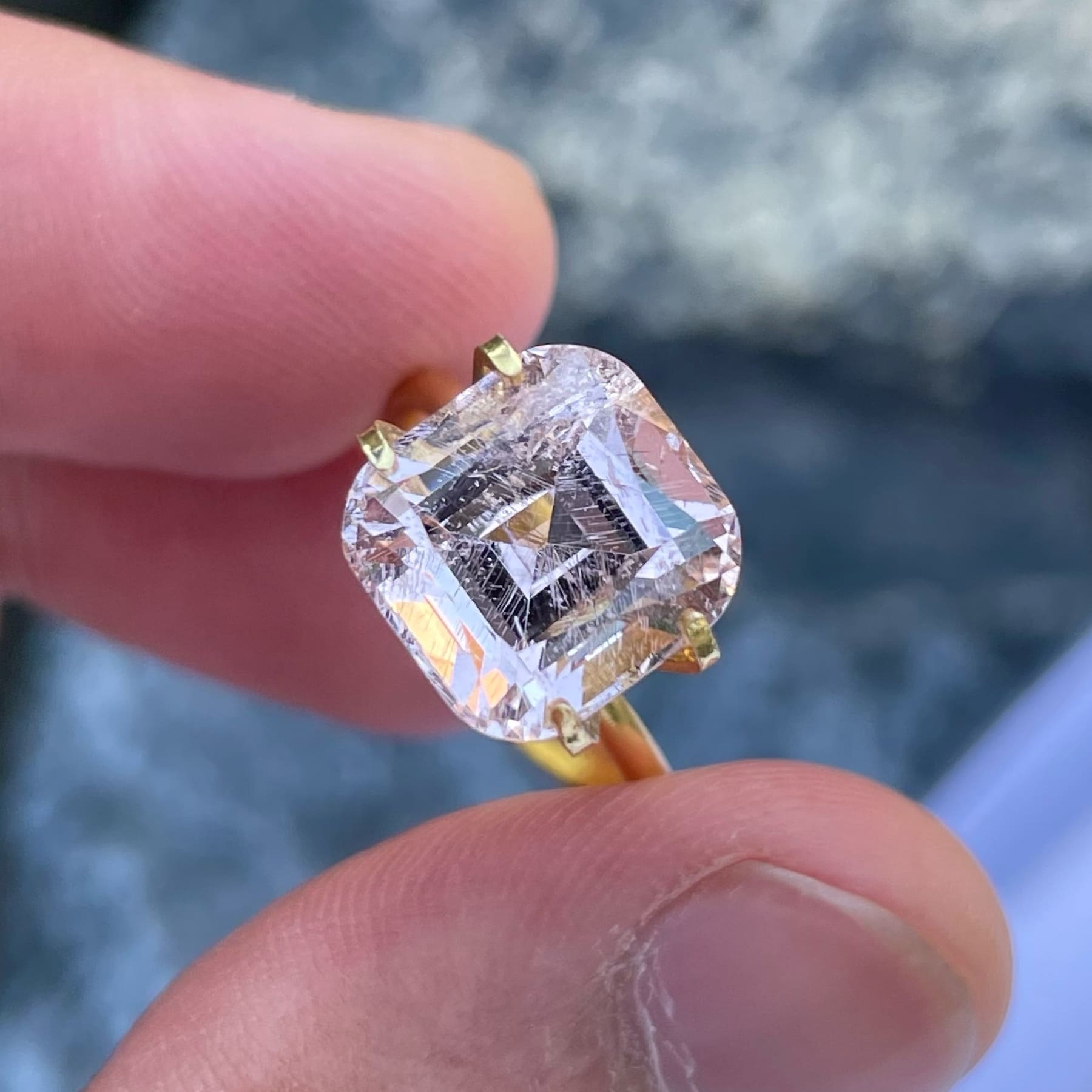 Light Pink Natural Morganite Stone For Ring — view 1