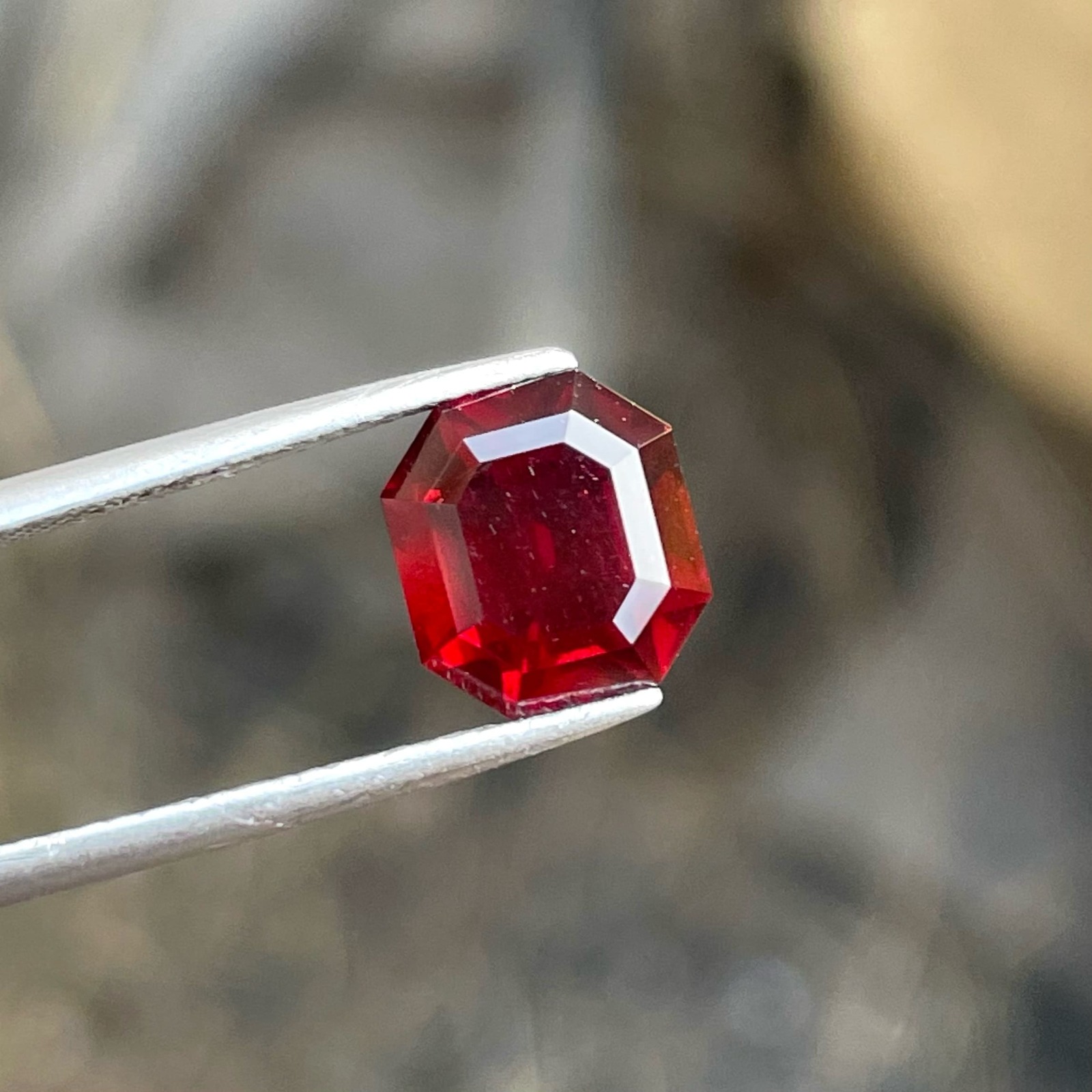 3.82 Carats Natural Intense Red Garnet