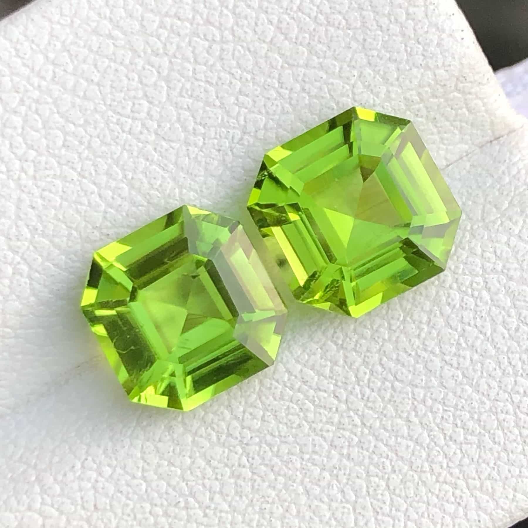 6.51 Carats Peridot Pair — view 2
