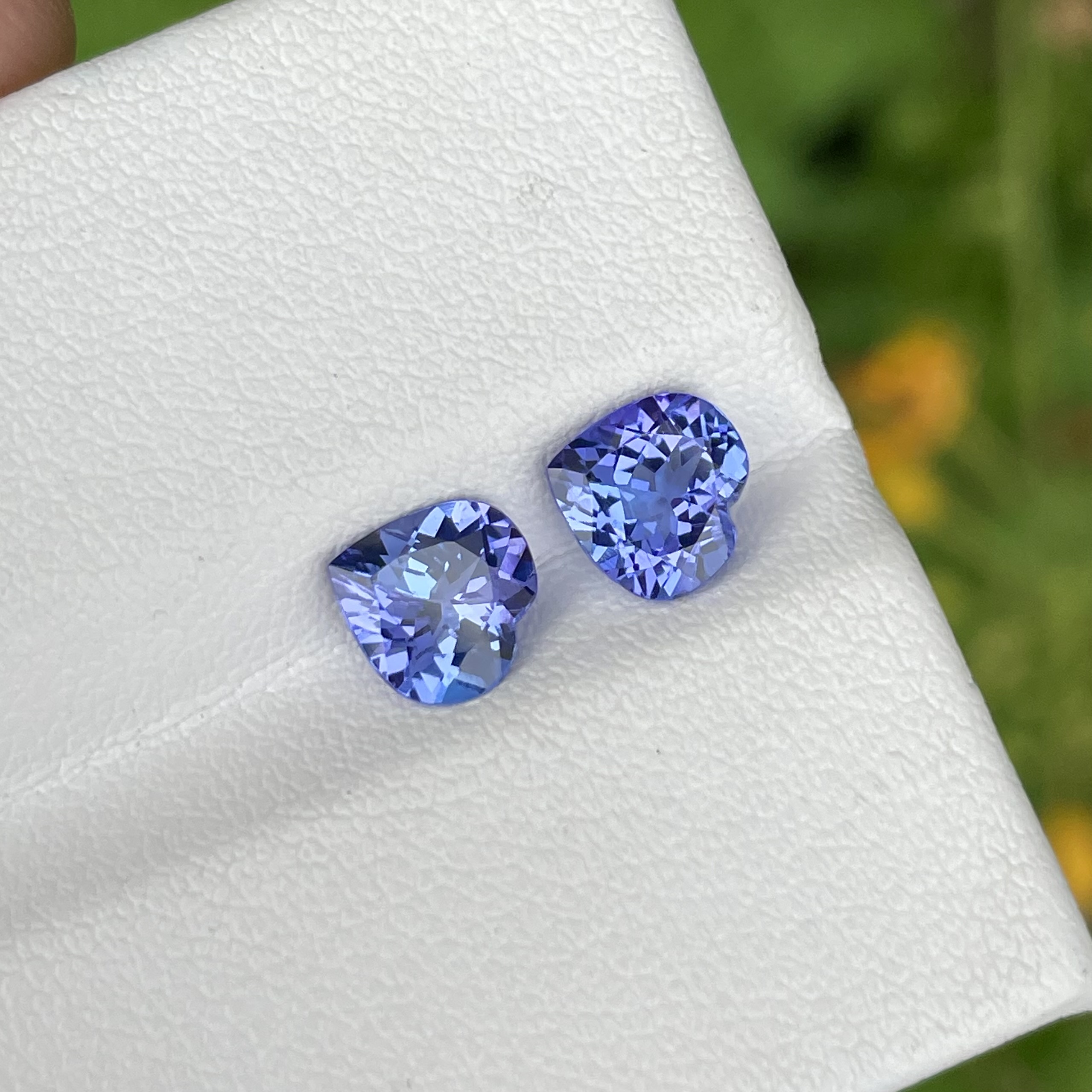 Heart Shaped Tanzanite Pair — view 1