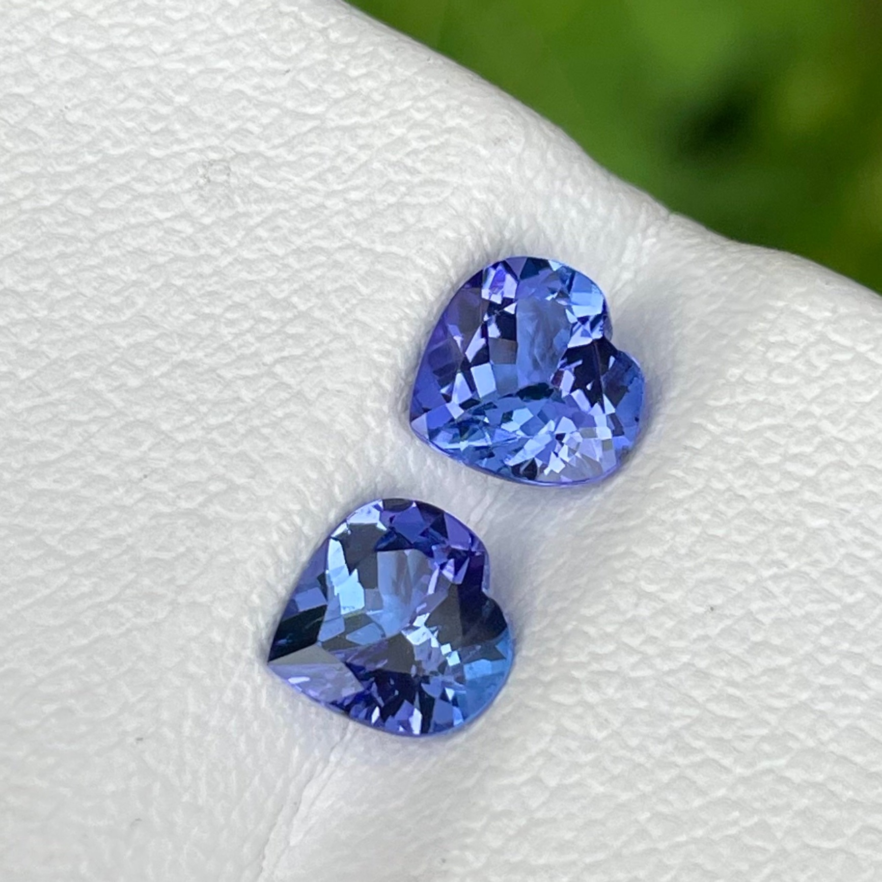 Heart Shaped Tanzanite Pair — view 2