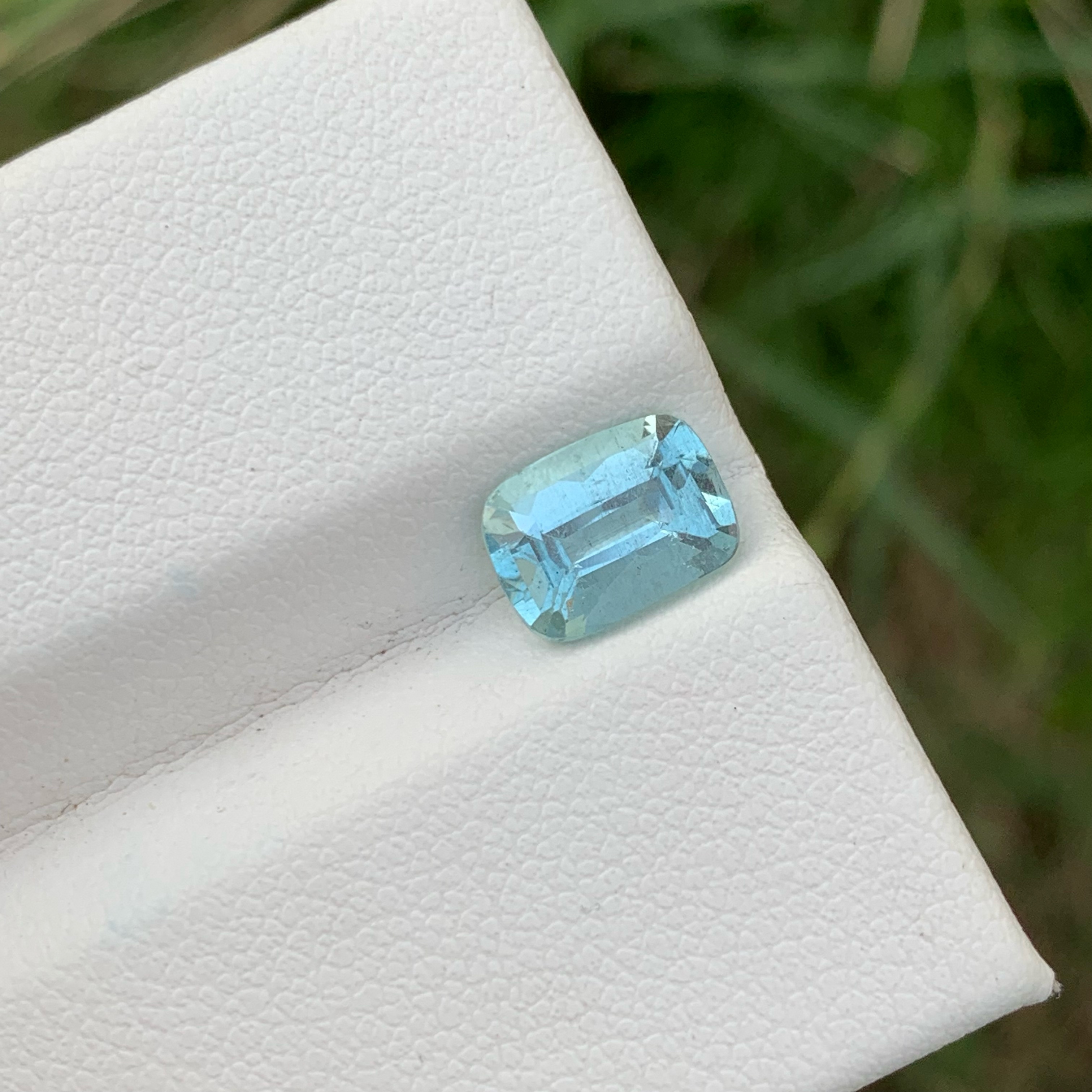 1.50 Carats Cushion Shape Blue Aquamarine Loose Gemstone — view 2