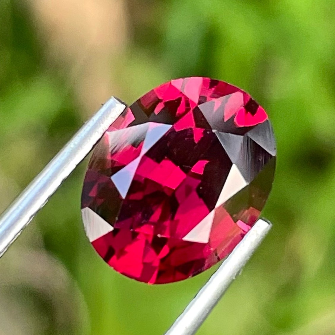 Red Rhodolite Garnet Gemstone — view 1