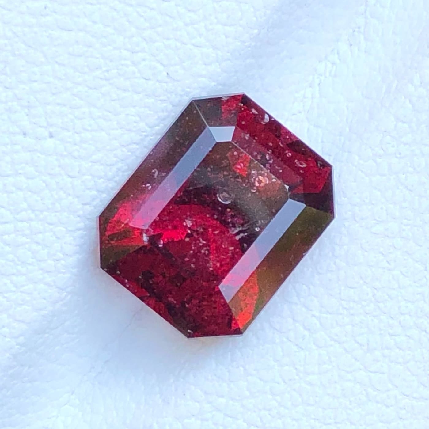 5.05 Carats Ring Size Blood Red Rhodolite Garnet from Africa — view 2