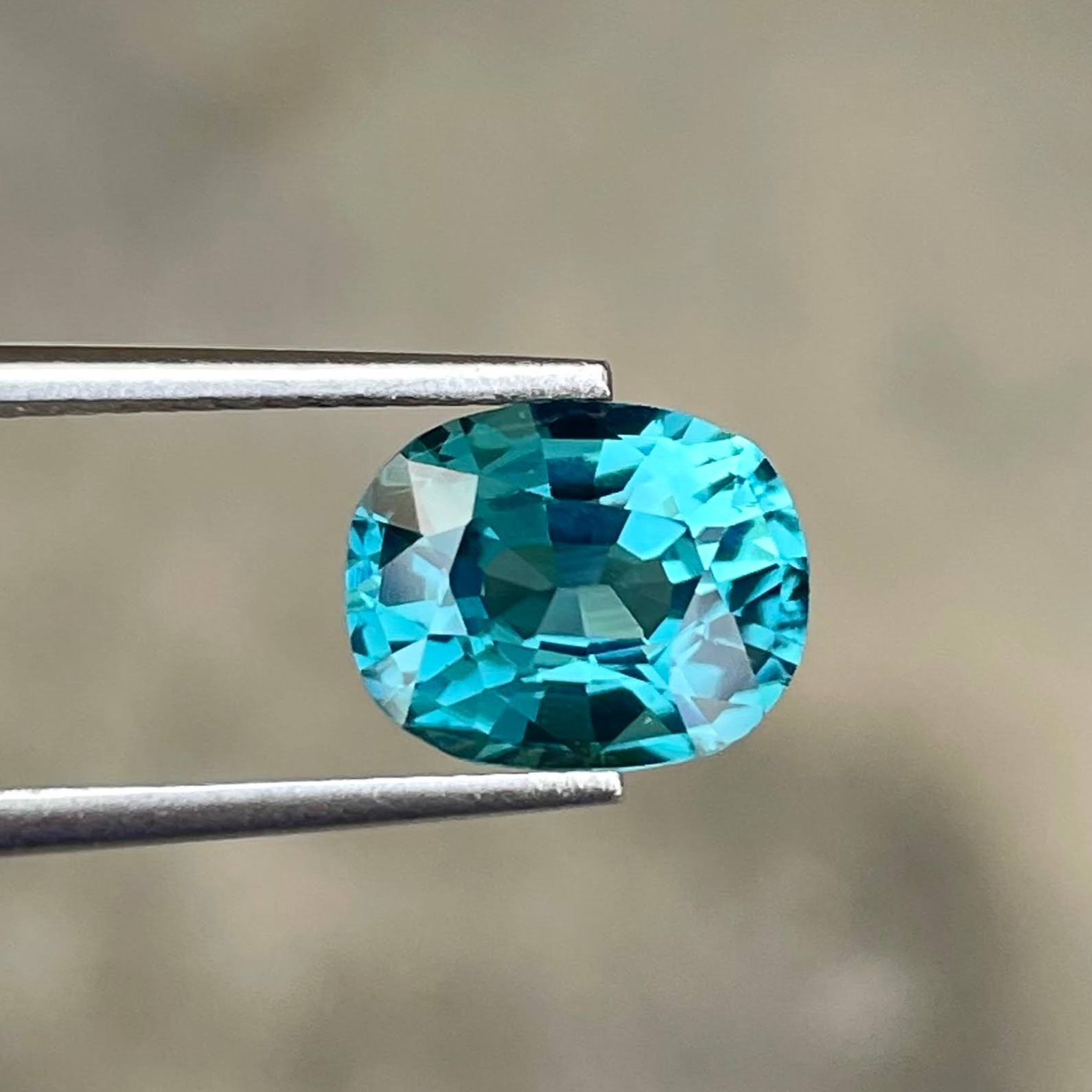 3.05 Carats Lagoon Blue Tourmaline Step Oval Cut Natural Afghan Gemstone