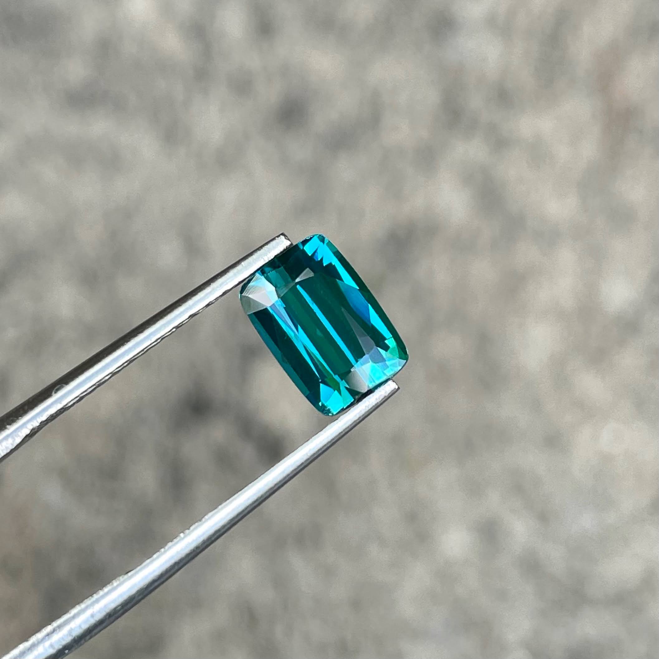 3.25 Carats Lagoon Blue Tourmaline Cushion Cut Natural Afghan Gemstone — view 4