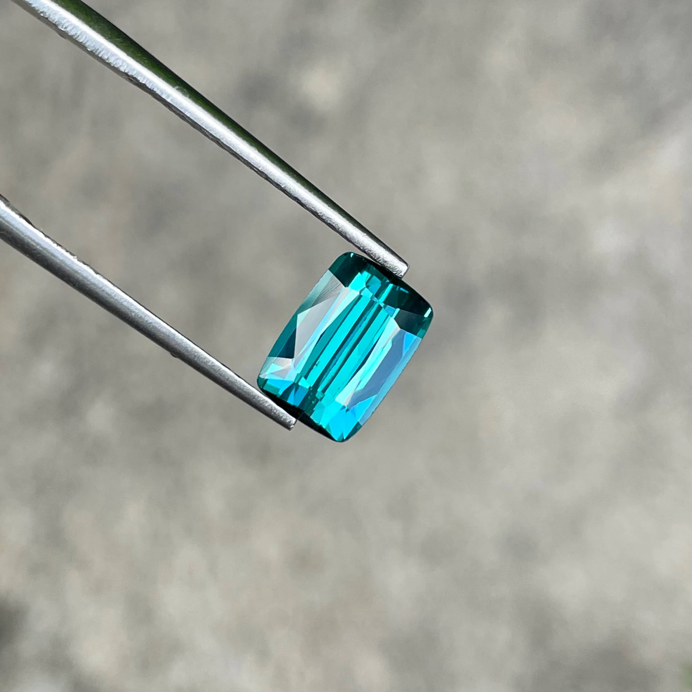 2.10 Carats Lagoon Blue Tourmaline Cushion Cut Natural Afghan Gemstone