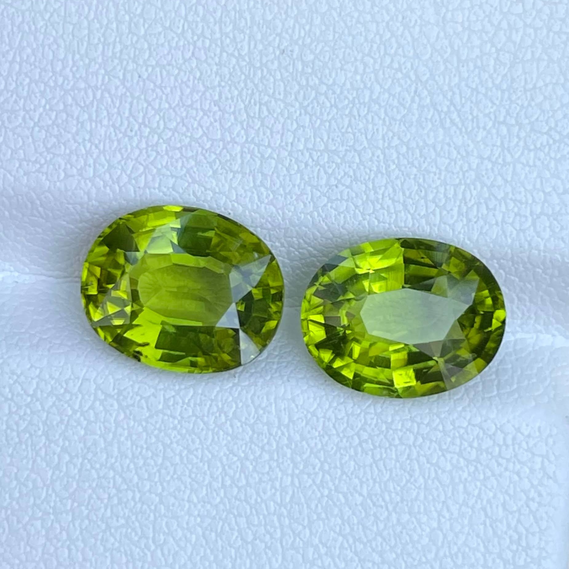 8.20 Carats Green Peridot Pair Fancy Oval Cut Natural Pakistani Gemstone