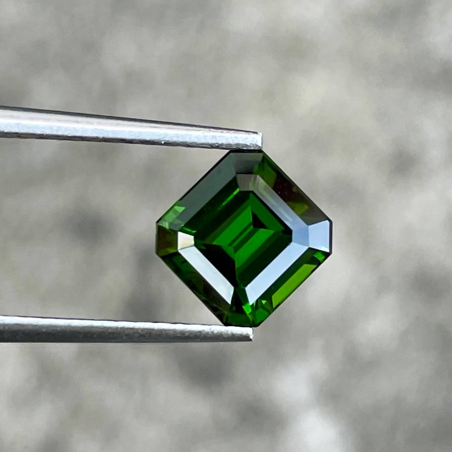 NEW 1.82 Carats Green Chrome Tourmaline Emerald Cut Natural Tanzanian Gemstone