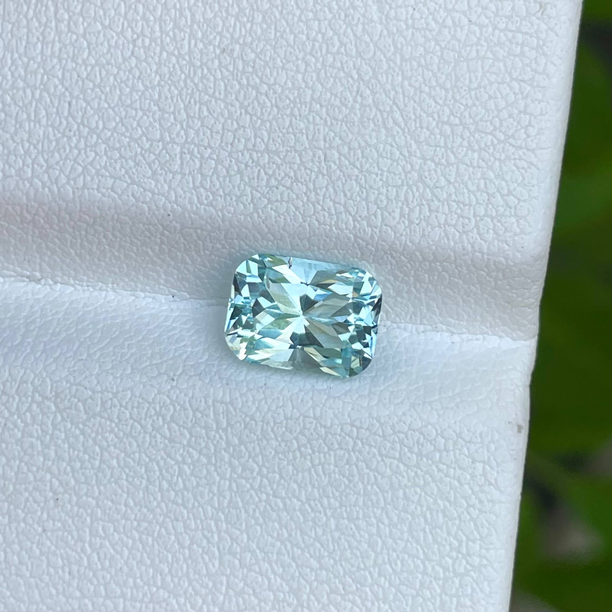 1.65 Carats Aquamarine Stone Custom Precision Cut Natural Nigerian Gemstone — view 2