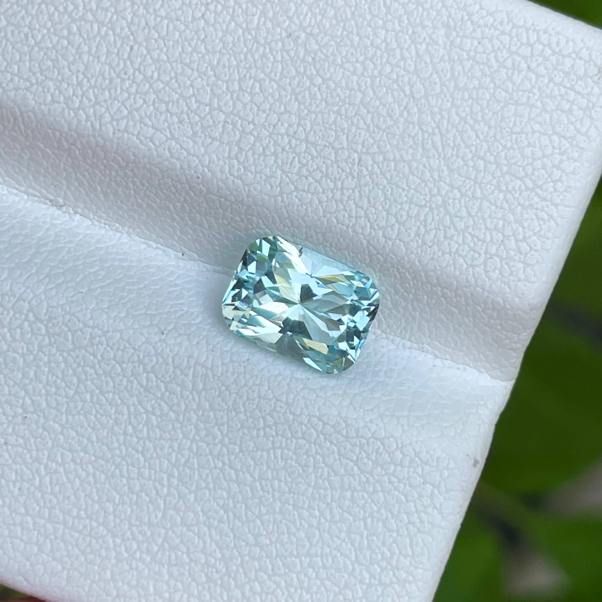 1.65 Carats Aquamarine Stone Custom Precision Cut Natural Nigerian Gemstone — view 3