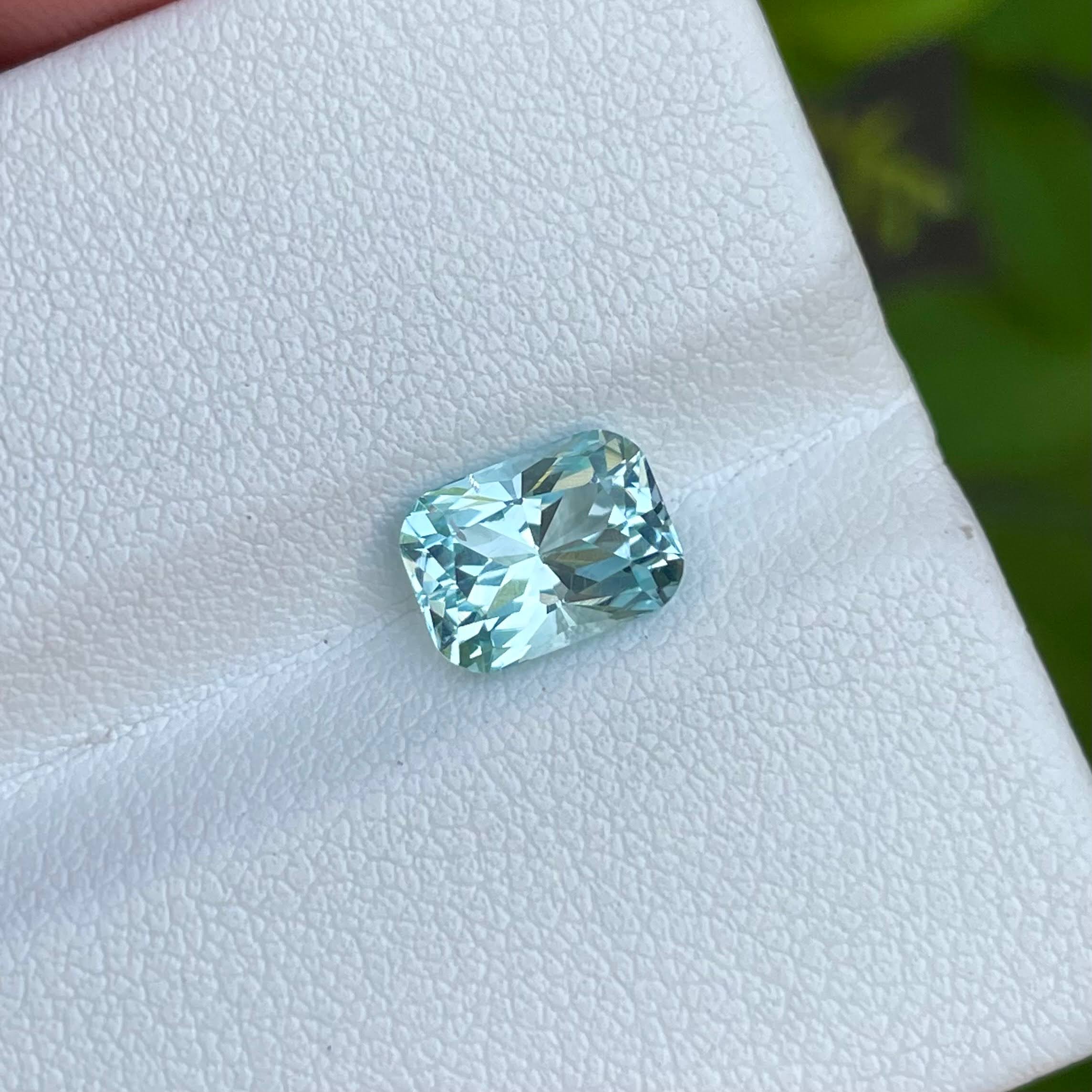 1.65 Carats Aquamarine Stone Custom Precision Cut Natural Nigerian Gemstone — view 4