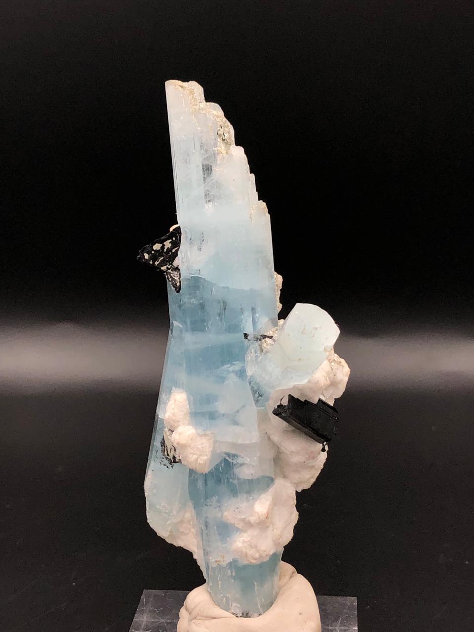111.18 Gram Aquamarine Specimen With Black Tourmaline from Pakistan — view 2