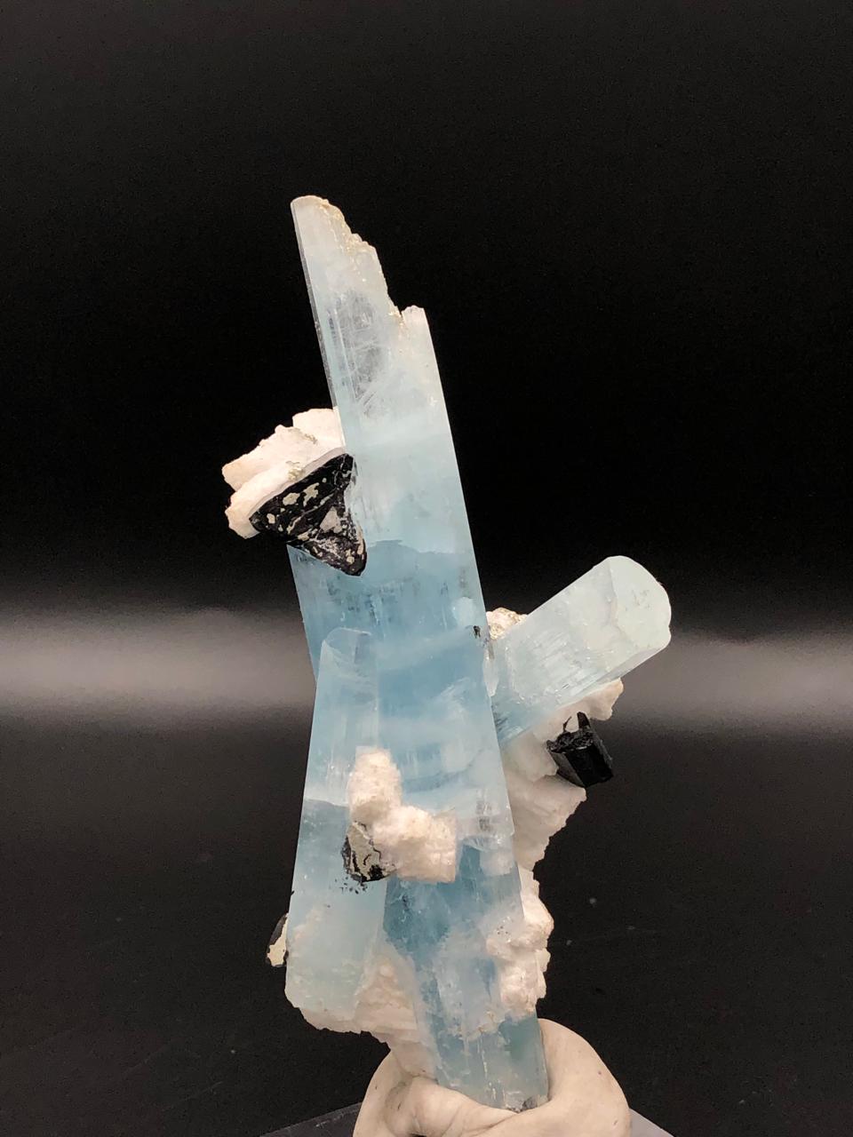111.18 Gram Aquamarine Specimen With Black Tourmaline from Pakistan — view 4