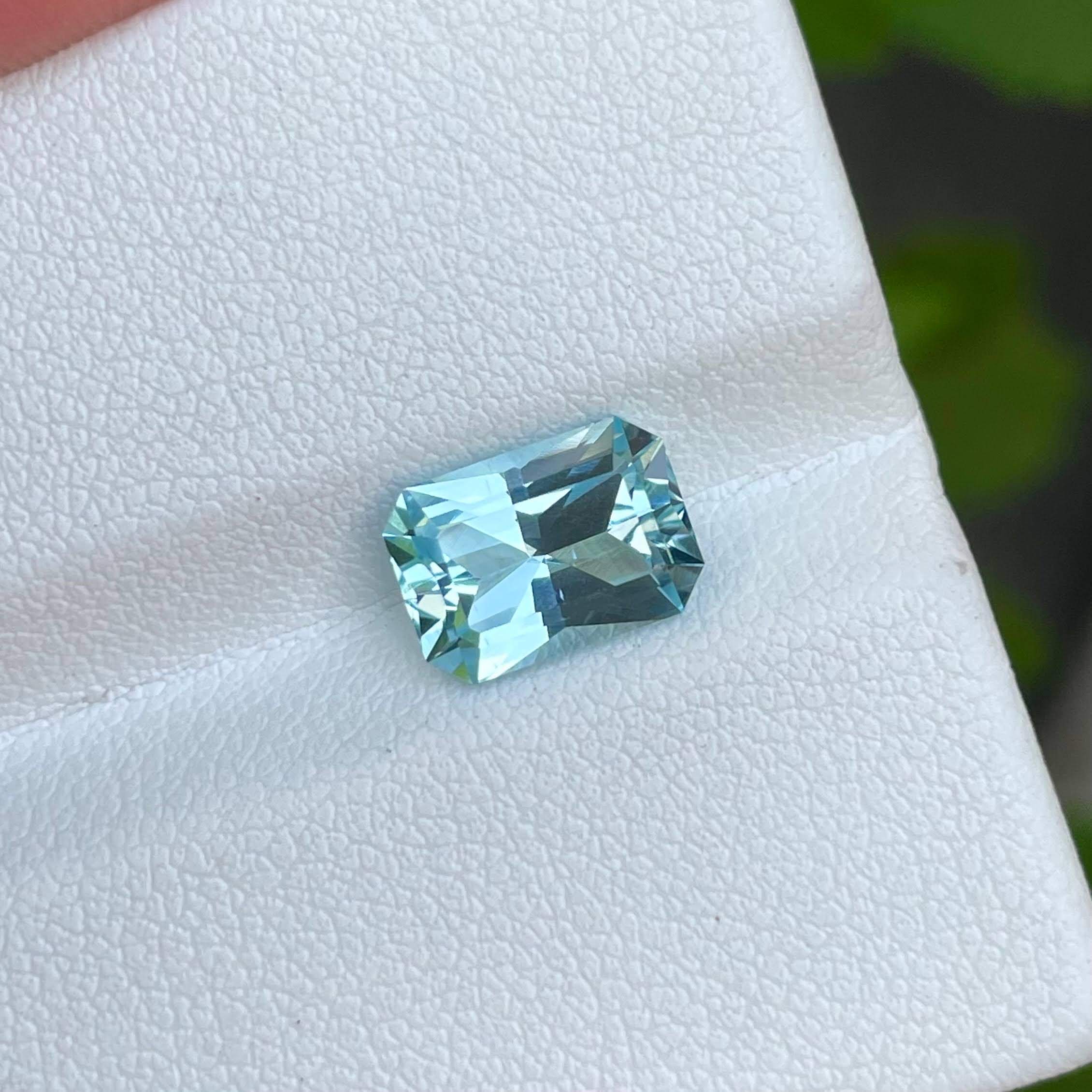 2.15 Carats Aquamarine Stone Custom Precision Cut Natural Nigerian Gemstone