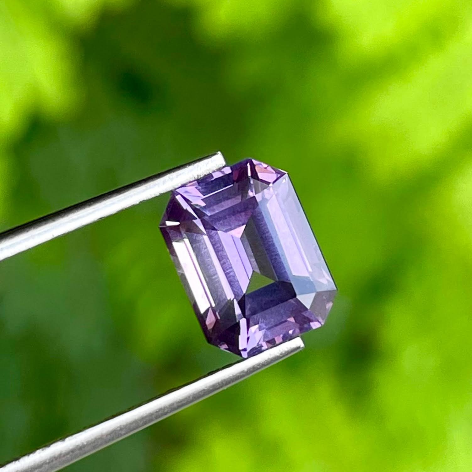 2.76 Carats Lavender Spinel Stone Emerald Cut Natural Tanzanian Gemstone