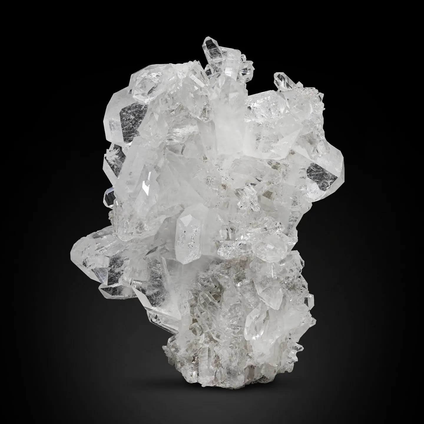 Optical Clear Cluster Of Tabular Gem Faden Quartz Crystals From Pakistan — view 1