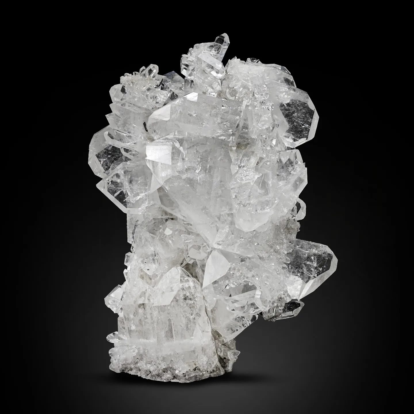 Optical Clear Cluster Of Tabular Gem Faden Quartz Crystals From Pakistan — view 2