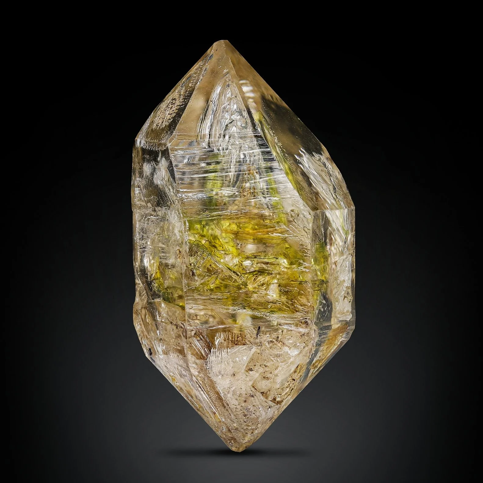 Double Terminated Petroleum Quartz With Great Cluster From Pakistan