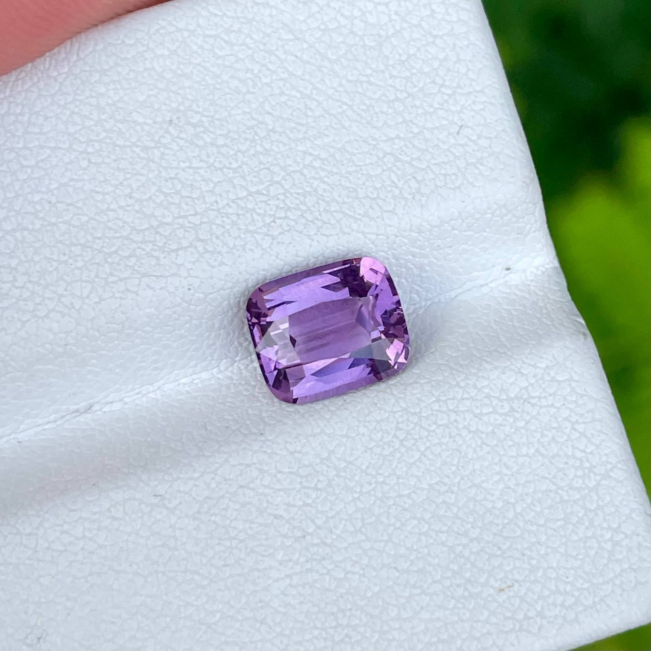 2.70 Carats Lavender Spinel Stone Cushion Cut Natural Tanzanian Gemstone
