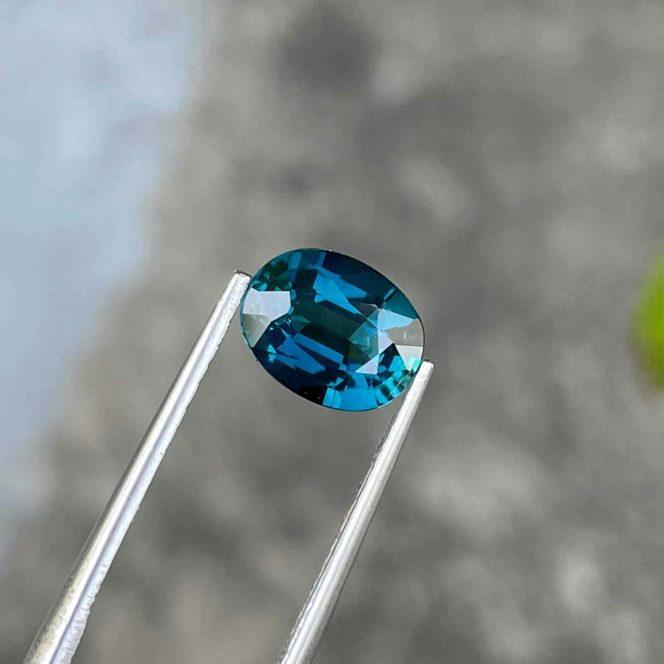 1.86 Carats Blue Indicolite Tourmaline Fancy Oval Cut Natural Afghan Gemstone