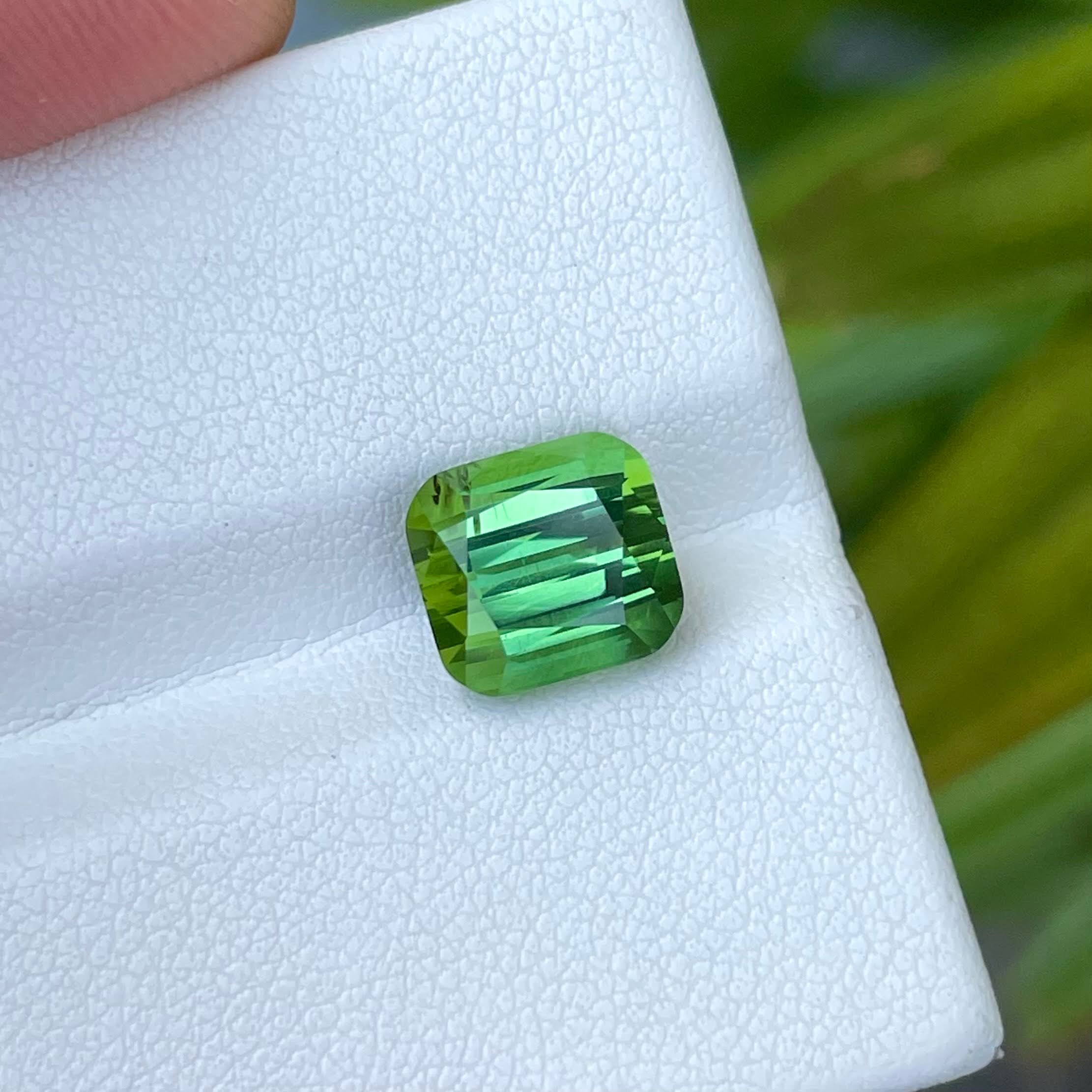 4.61 Carats Greenish Blue Tourmaline Cushion Cut Natural Afghani Gemstone — view 2