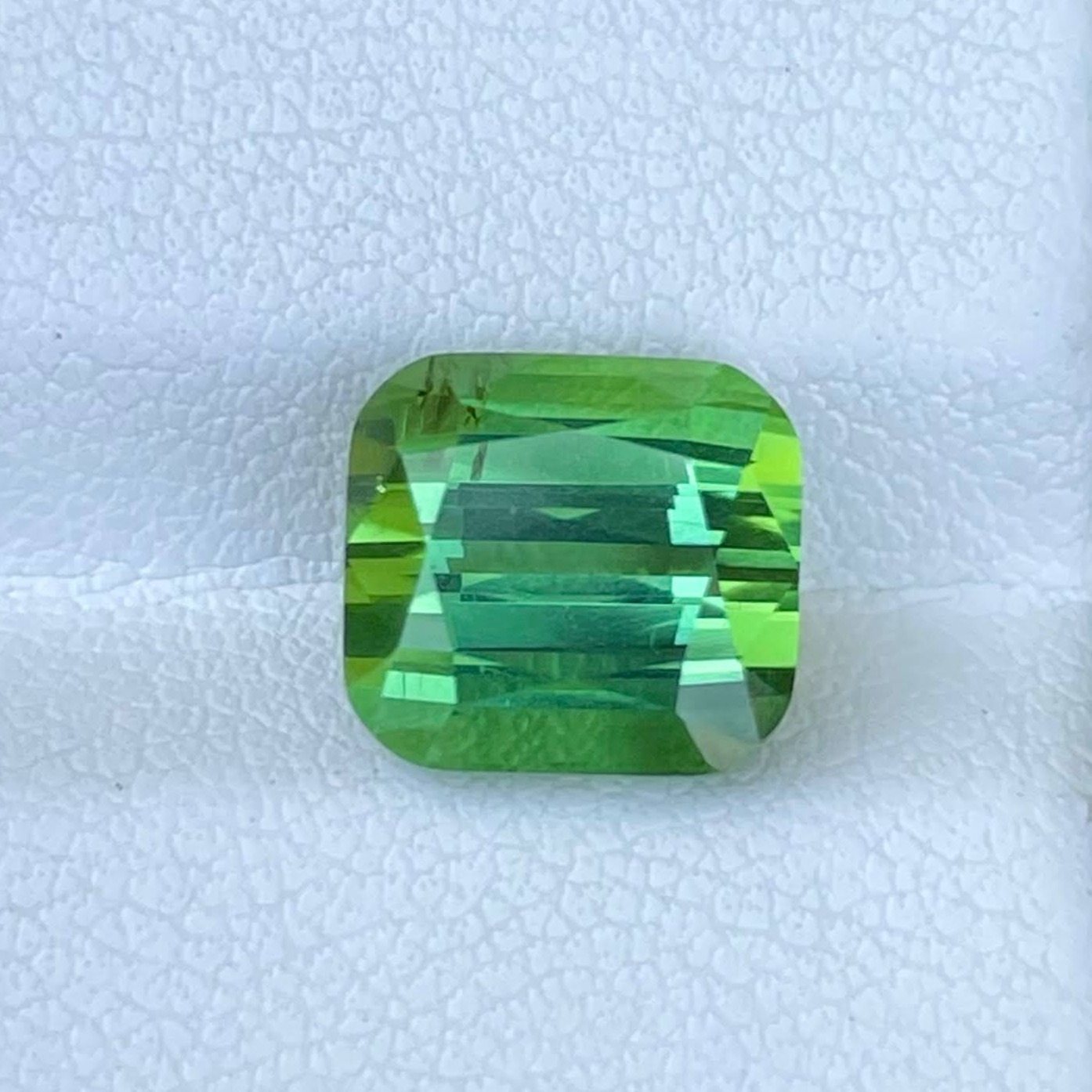 4.61 Carats Greenish Blue Tourmaline Cushion Cut Natural Afghani Gemstone — view 4