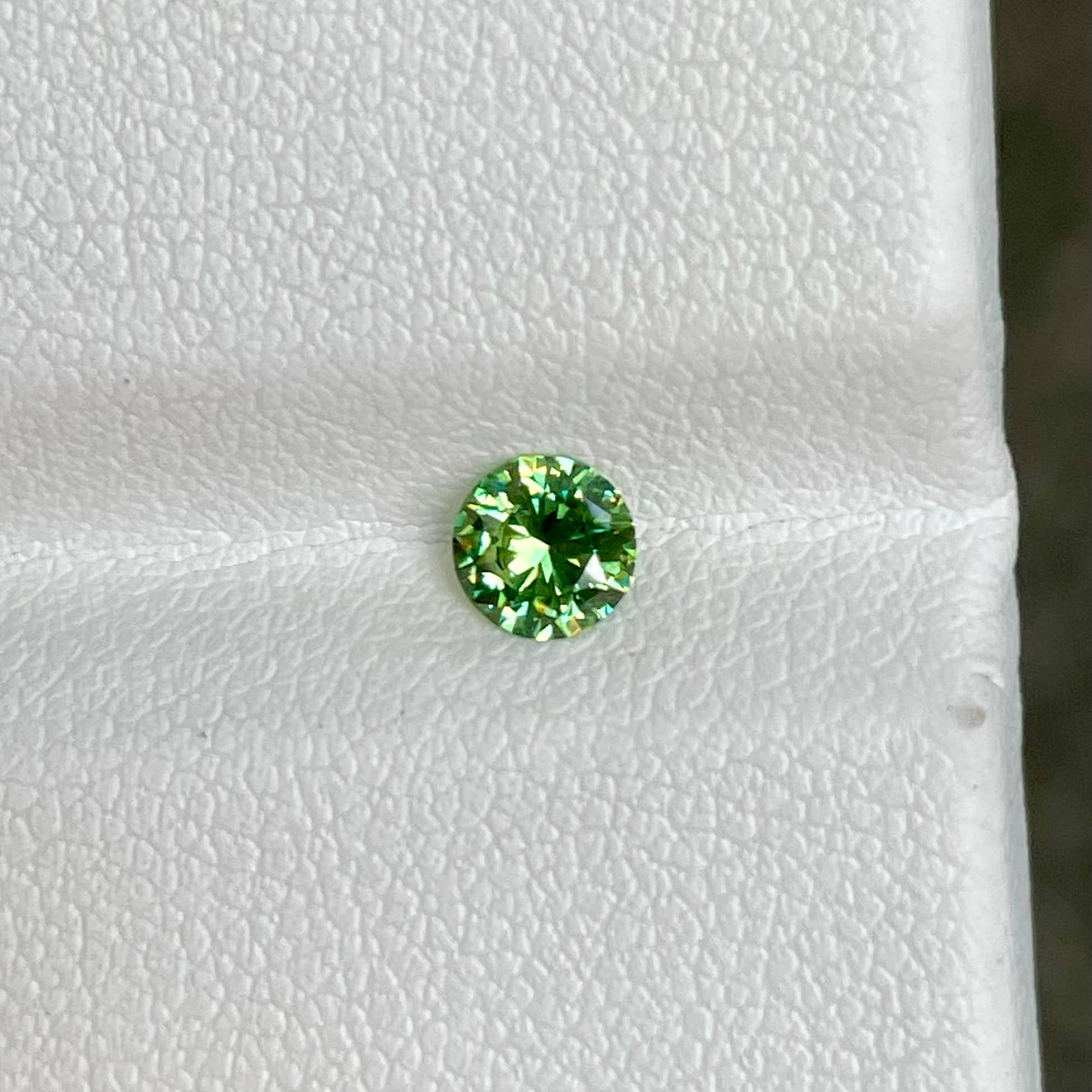 0.40 Carats Green Demantoind Garnet Stone Round Cut Natural Russian Gemstone — view 2