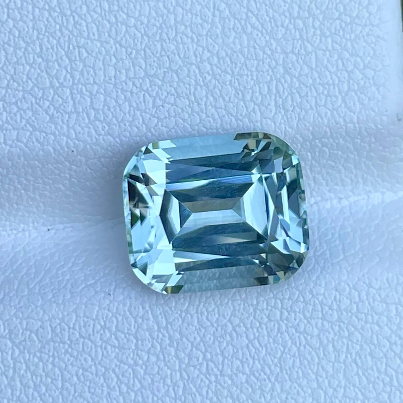 5.74 Carats Achroite Tourmaline Step Cushion Cut Natural Afghan Gemstone