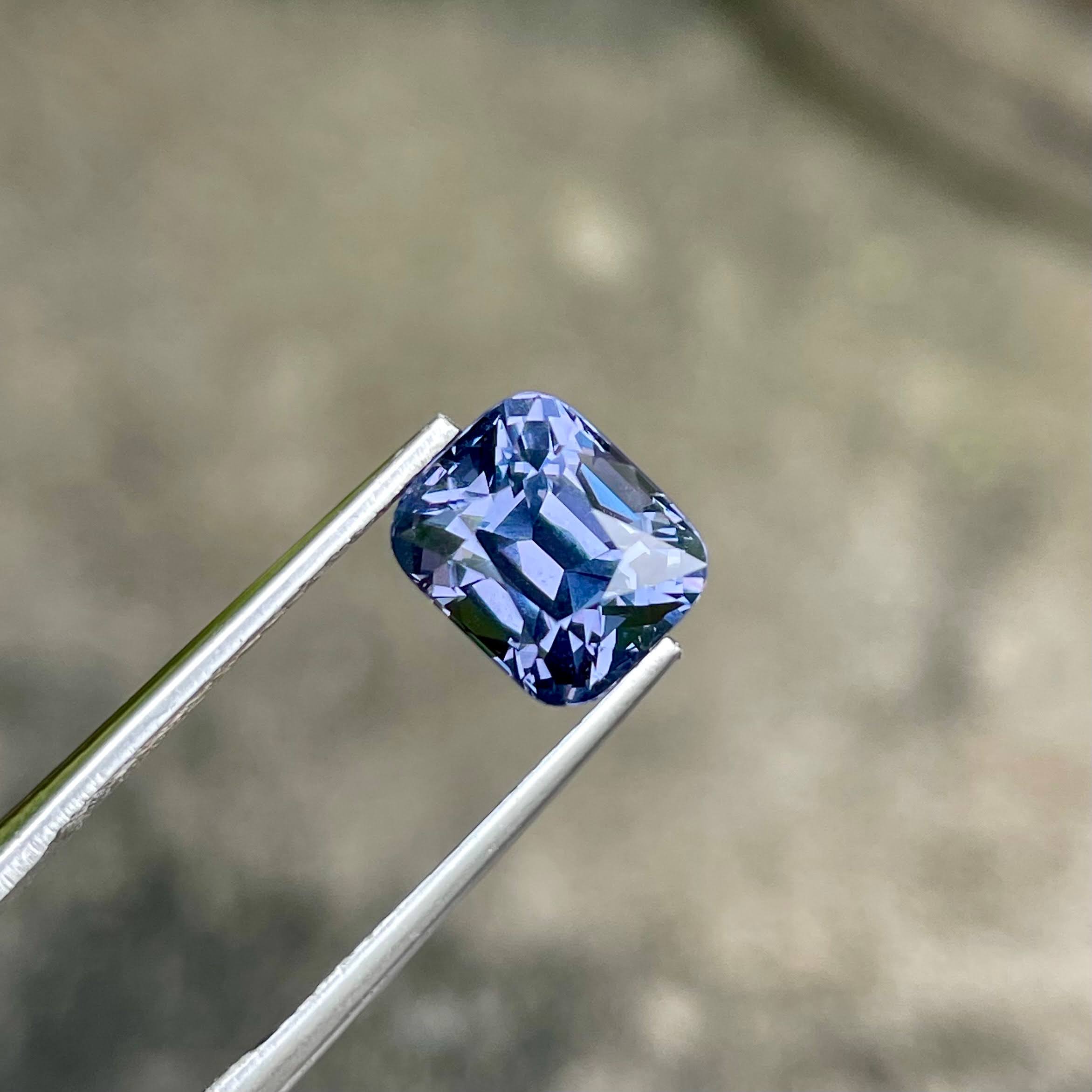 4.00 carats Lavender Spinel Stone Cushion Cut Natural Tanzanian Gemstone — view 2