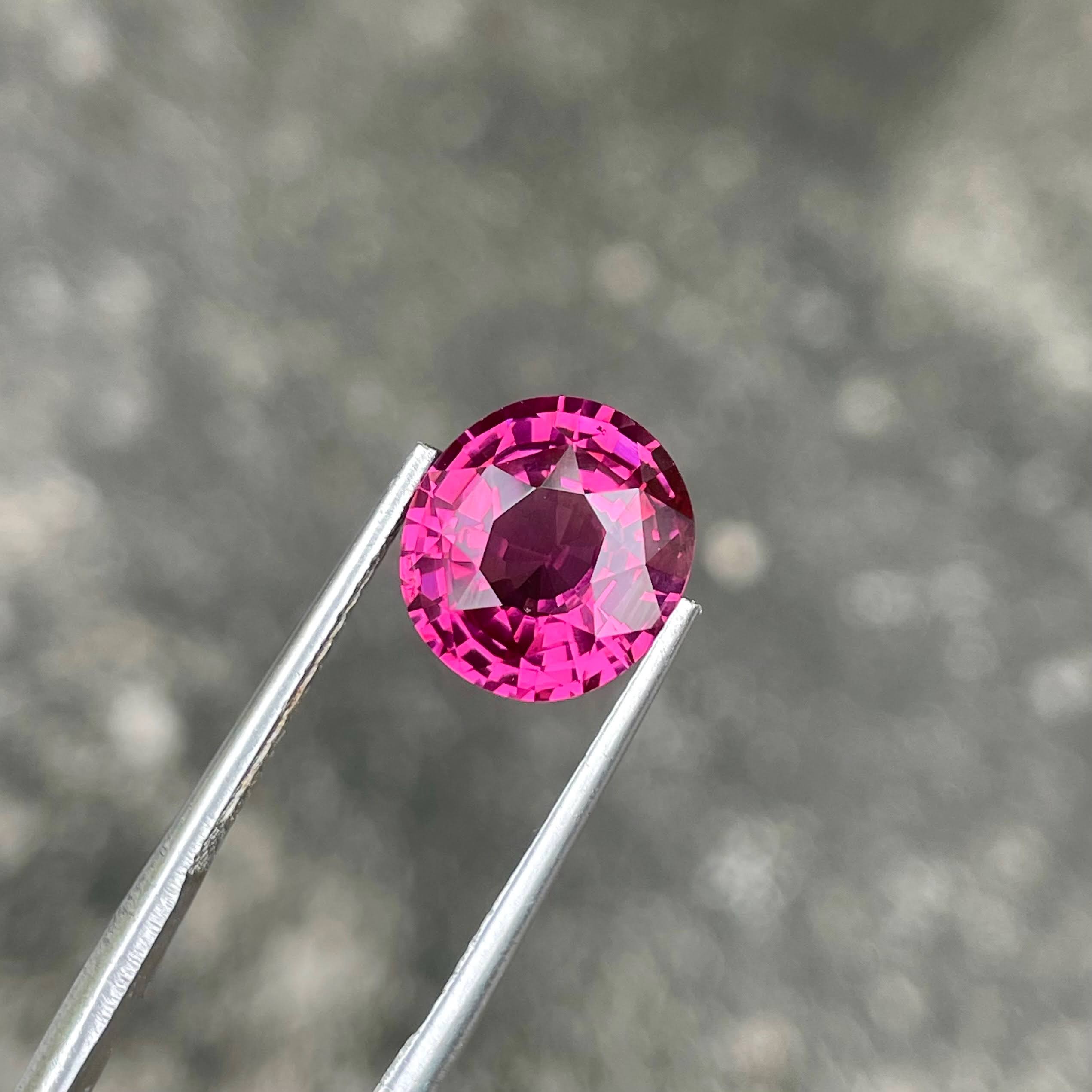 4.66 carats Hot Pink Garnet Stone Oval Cut Natural Nigerian Gemstone — view 2