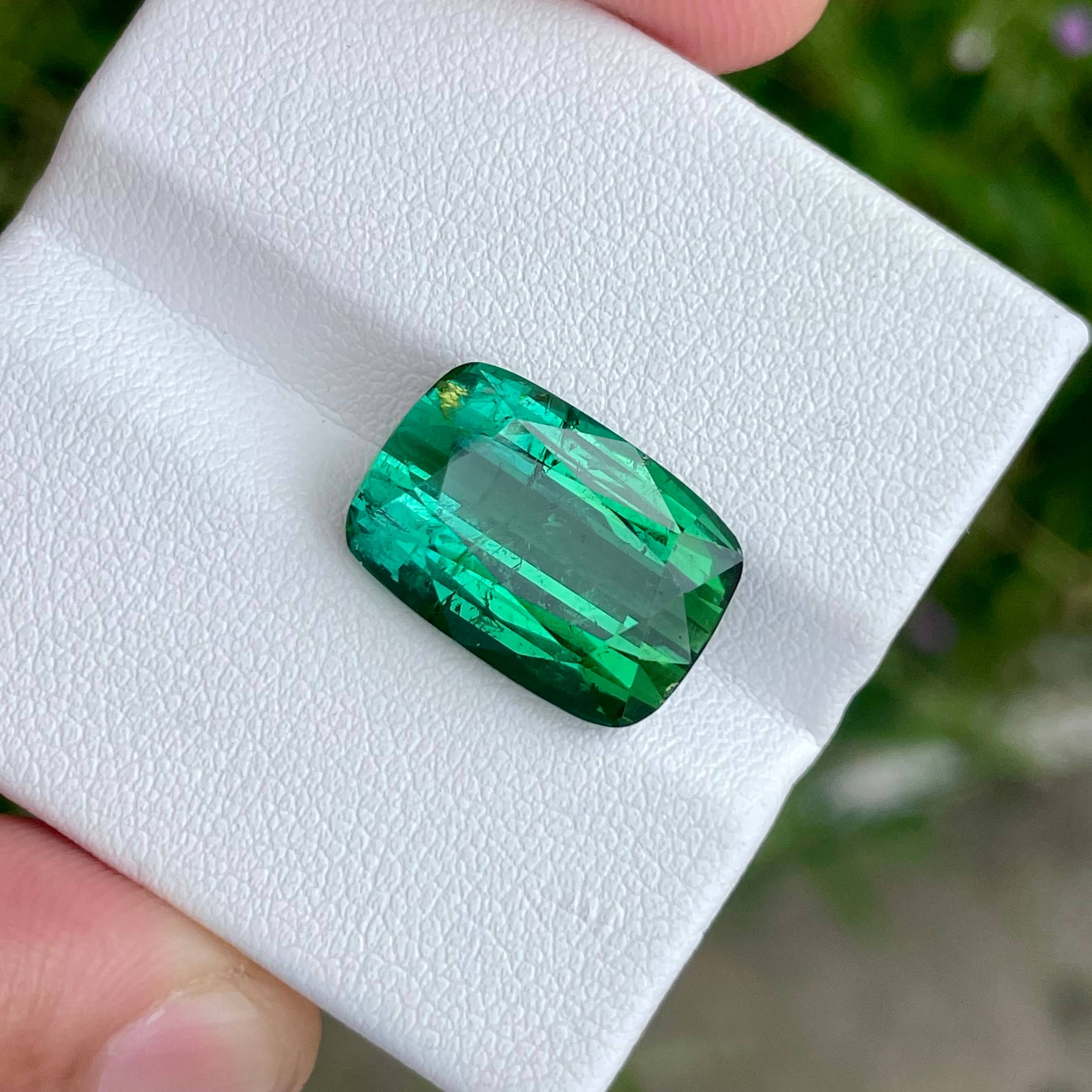 10.95 carats Greenish Blue Tourmaline Stone Cushion Cut African Gemstone — view 2