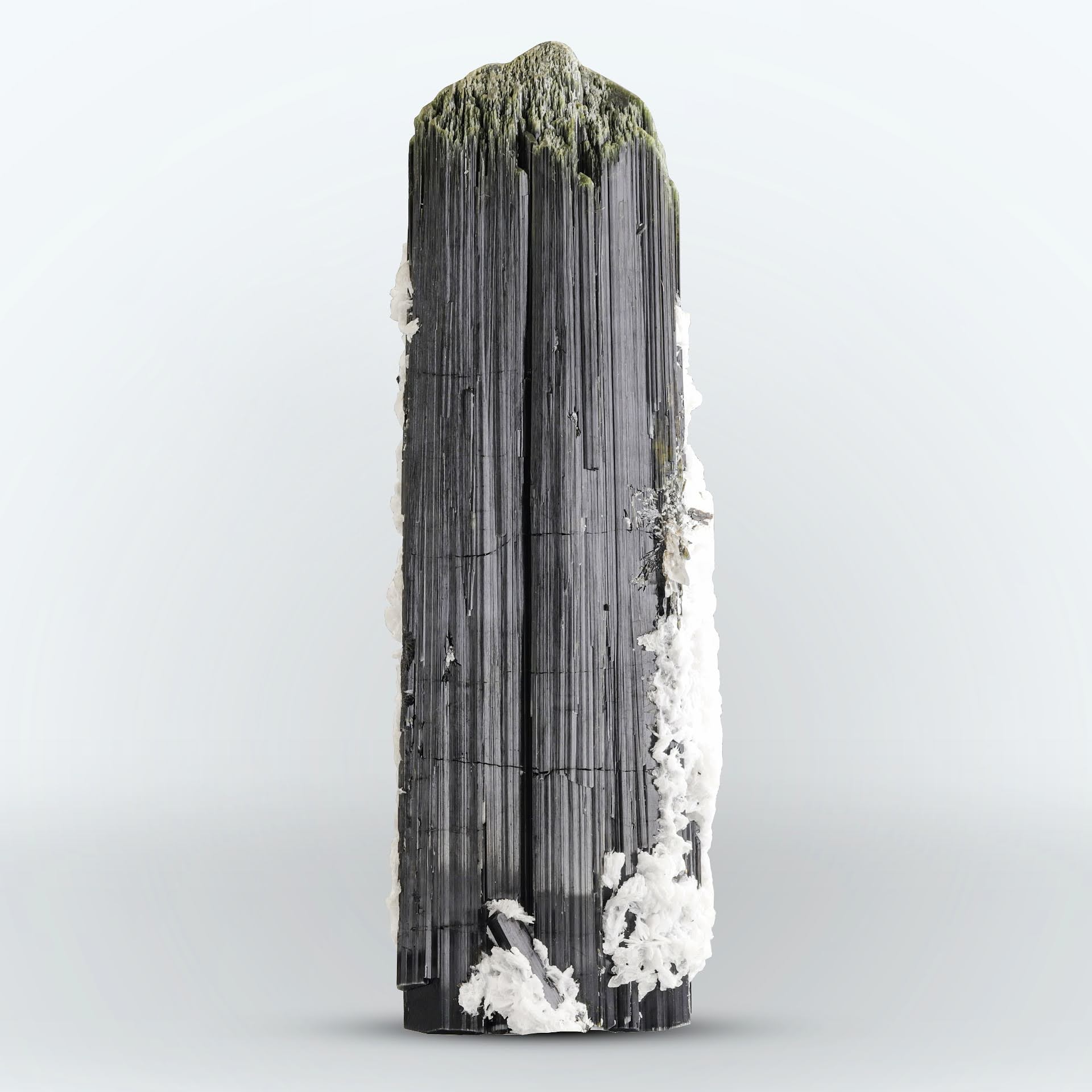 Huge double terminated Tourmaline with snowy white Cleavelandite from Pakistan — view 1