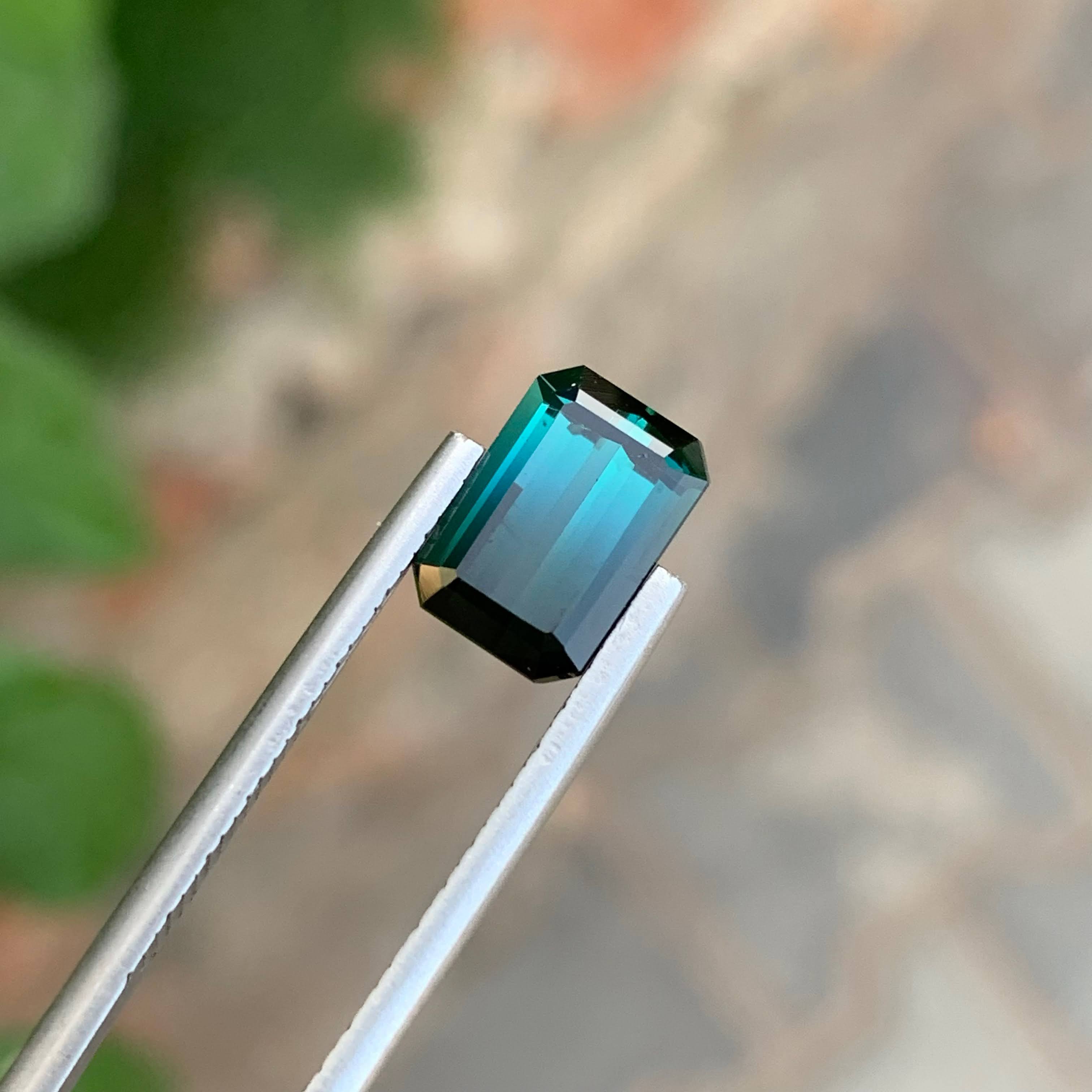 3.20 carats Tourmaline Stone Emerald Cut Natural Afghan Gemstone — view 2