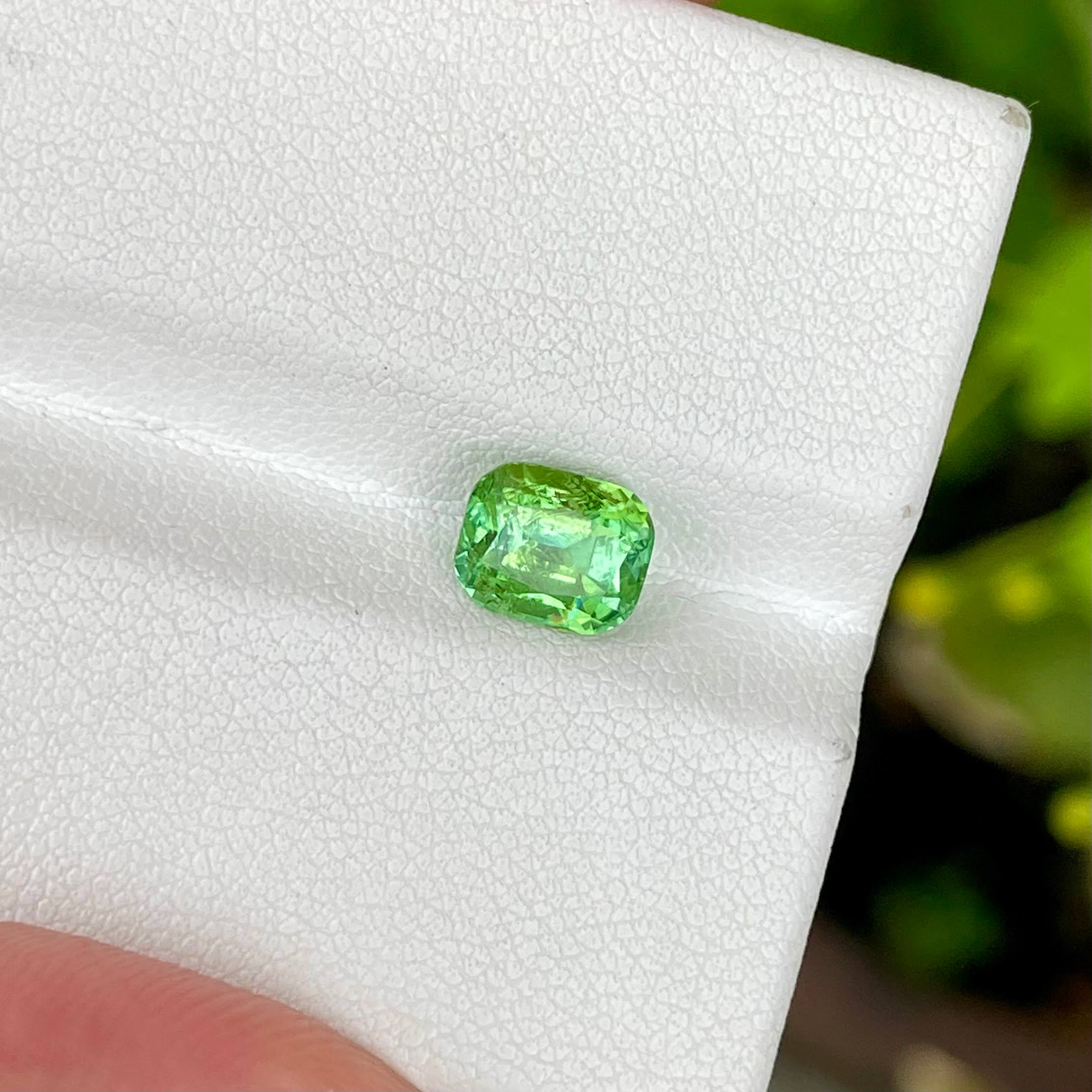 1.60 carats Light Green Tourmaline Stone Cushion Cut Afghan Gemstone — view 1