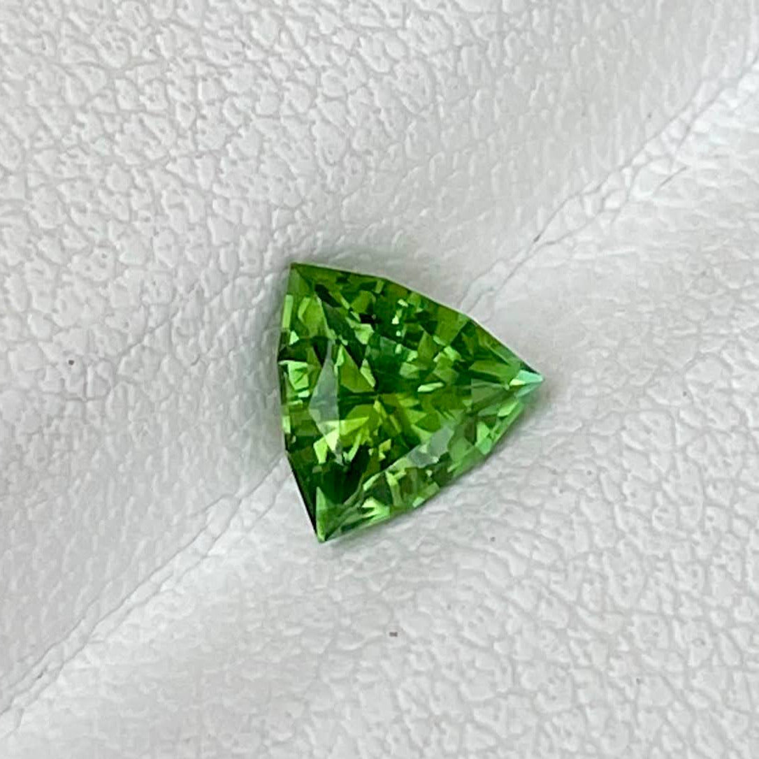 0.66 carats Green Tourmaline Stone Trillion Cut Natural Afghan Gemstone