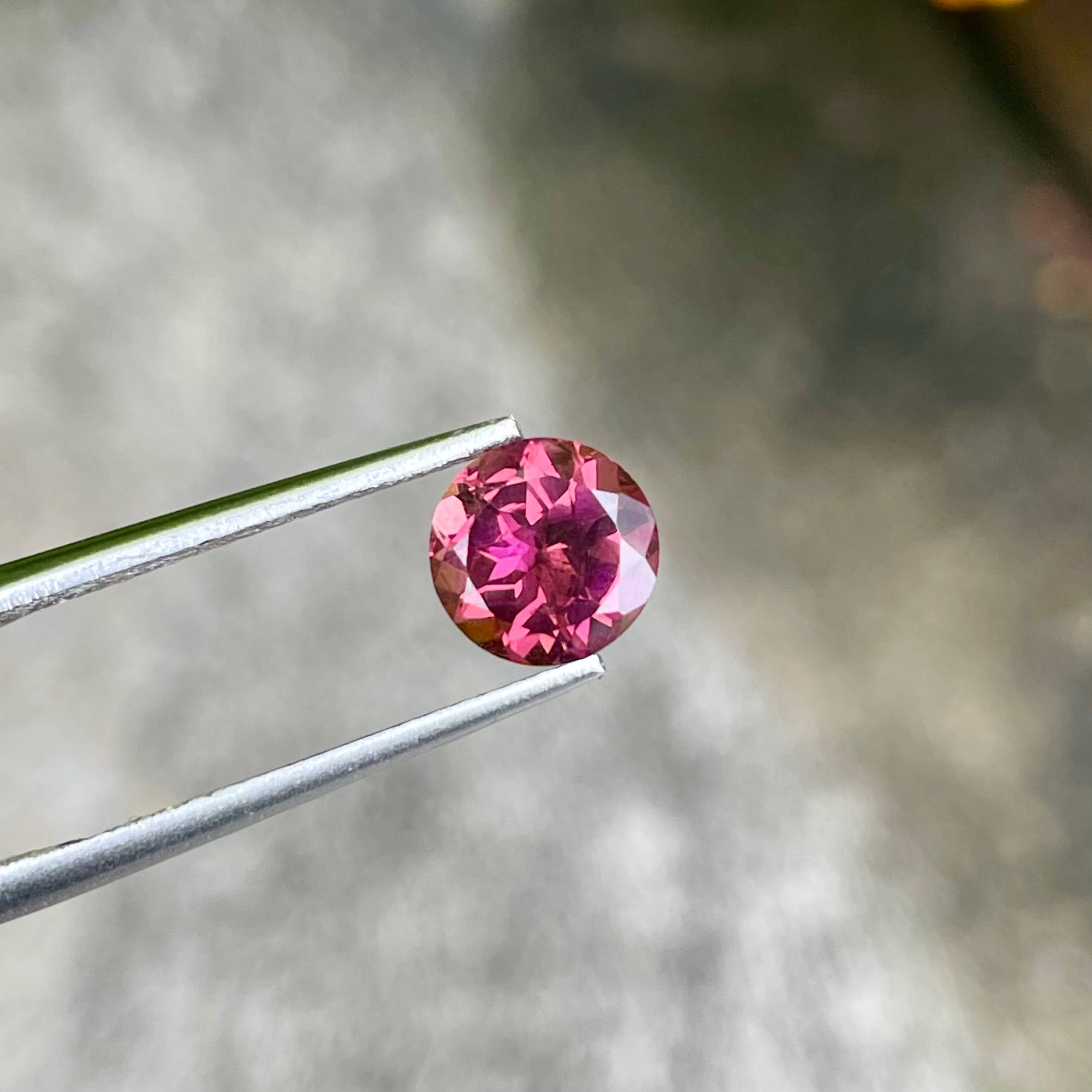 1.30 carats Hot Pink Tourmaline Stone Round Cut Natural Afghani Gemstone — view 2