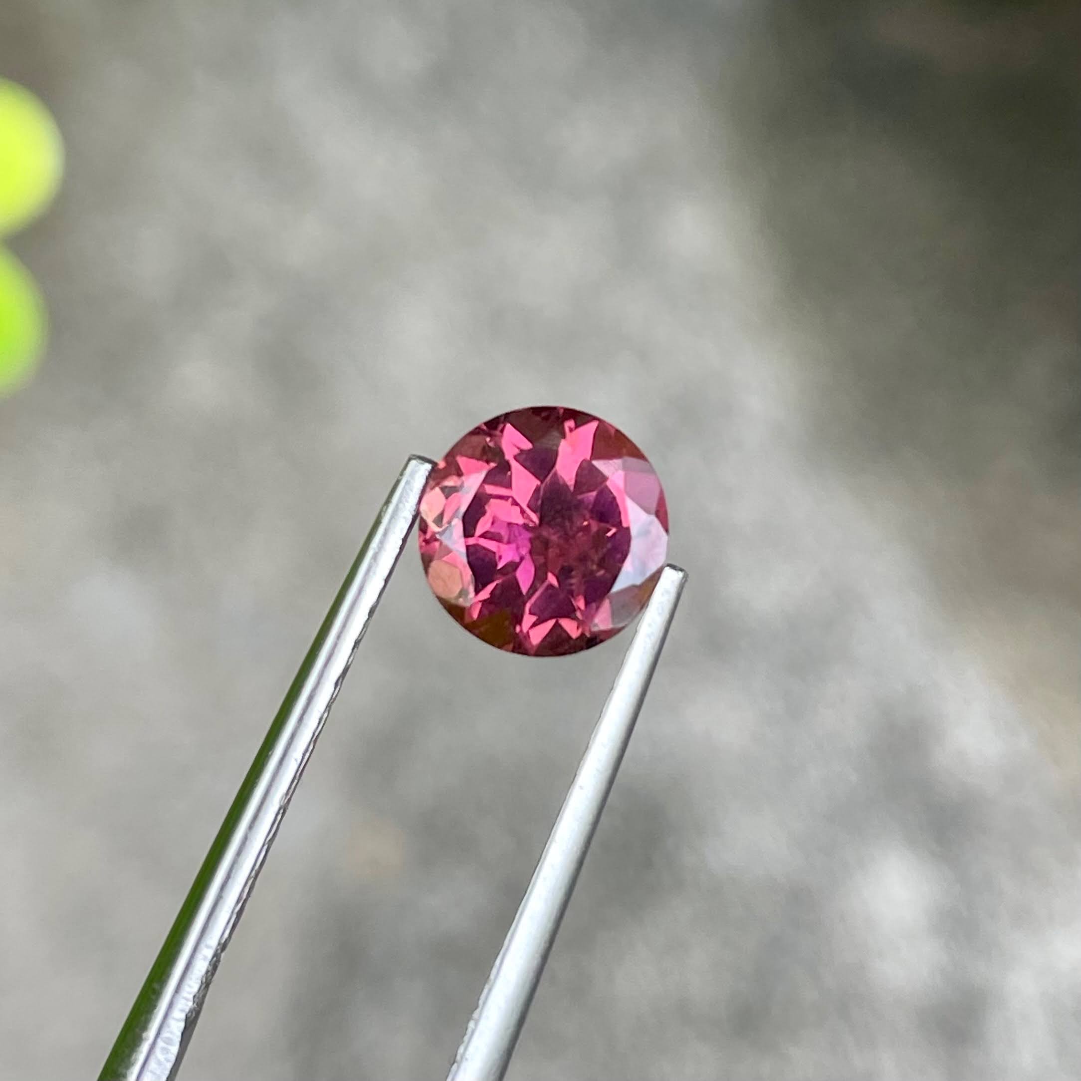 1.30 carats Hot Pink Tourmaline Stone Round Cut Natural Afghani Gemstone — view 3