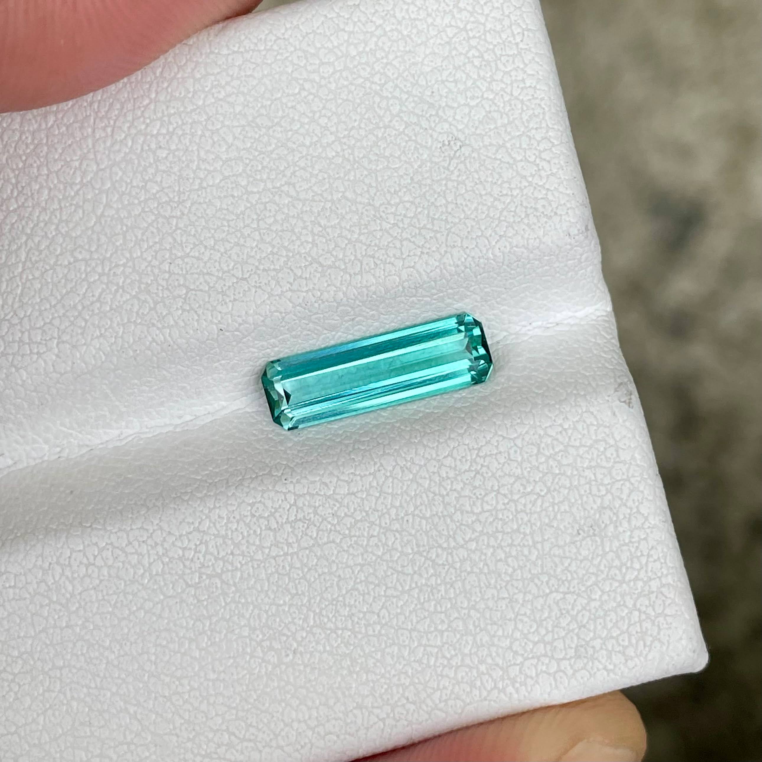 1.52 carats Lagoon Tourmaline Stone Emerald Cut Natural Afghan Gemstone — view 1