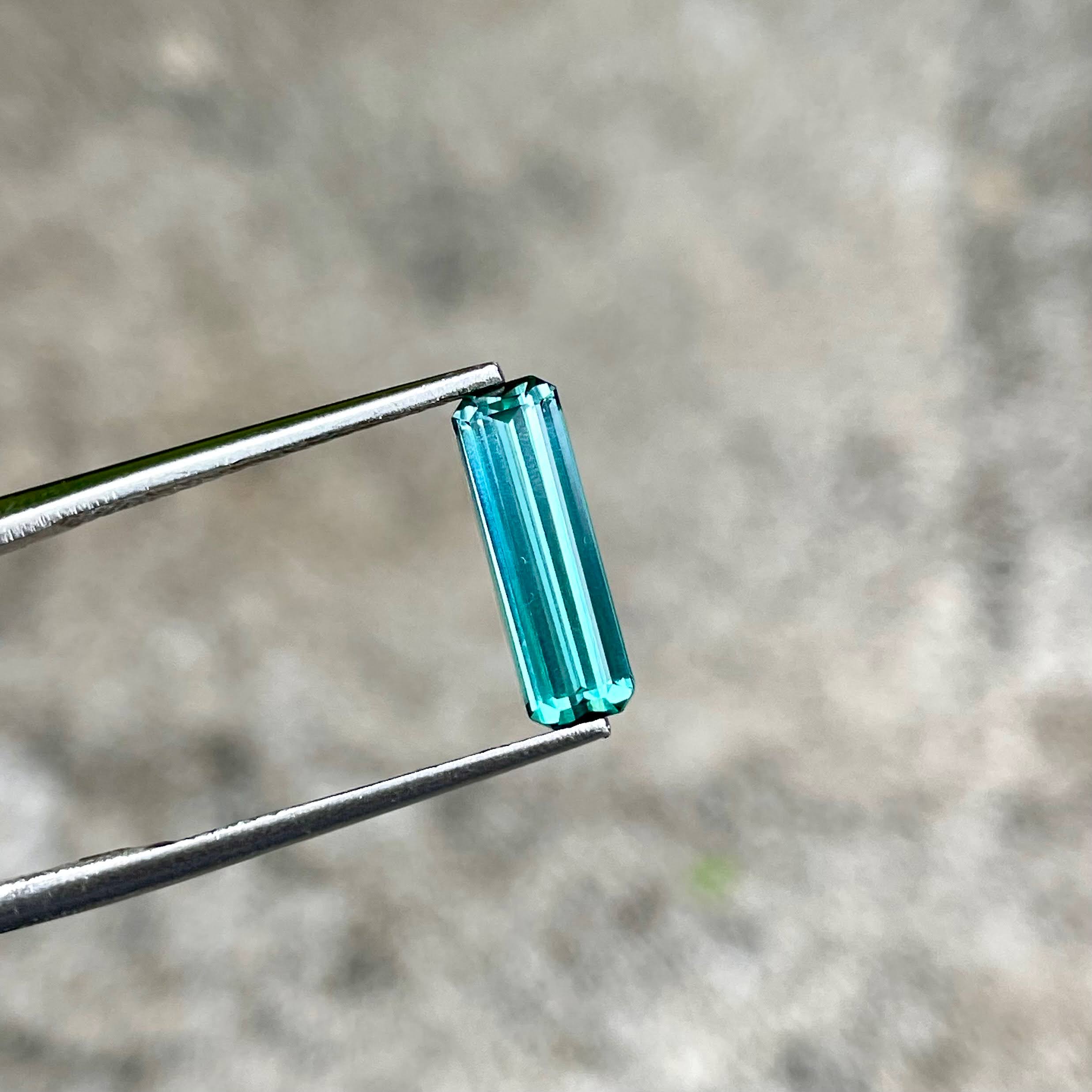 1.52 carats Lagoon Tourmaline Stone Emerald Cut Natural Afghan Gemstone — view 4
