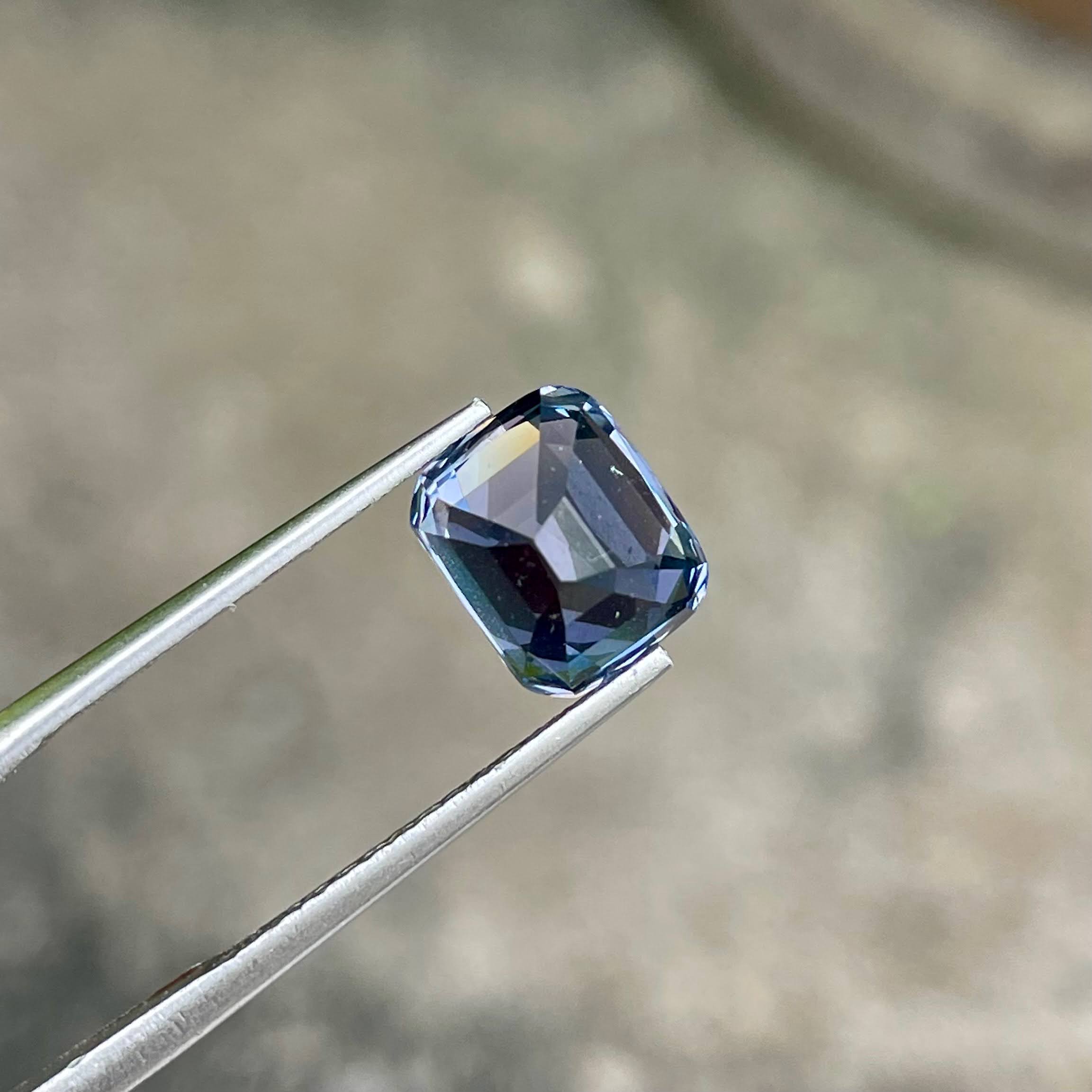 4.00 carats Lavender Spinel Stone Cushion Cut Natural Tanzanian Gemstone
