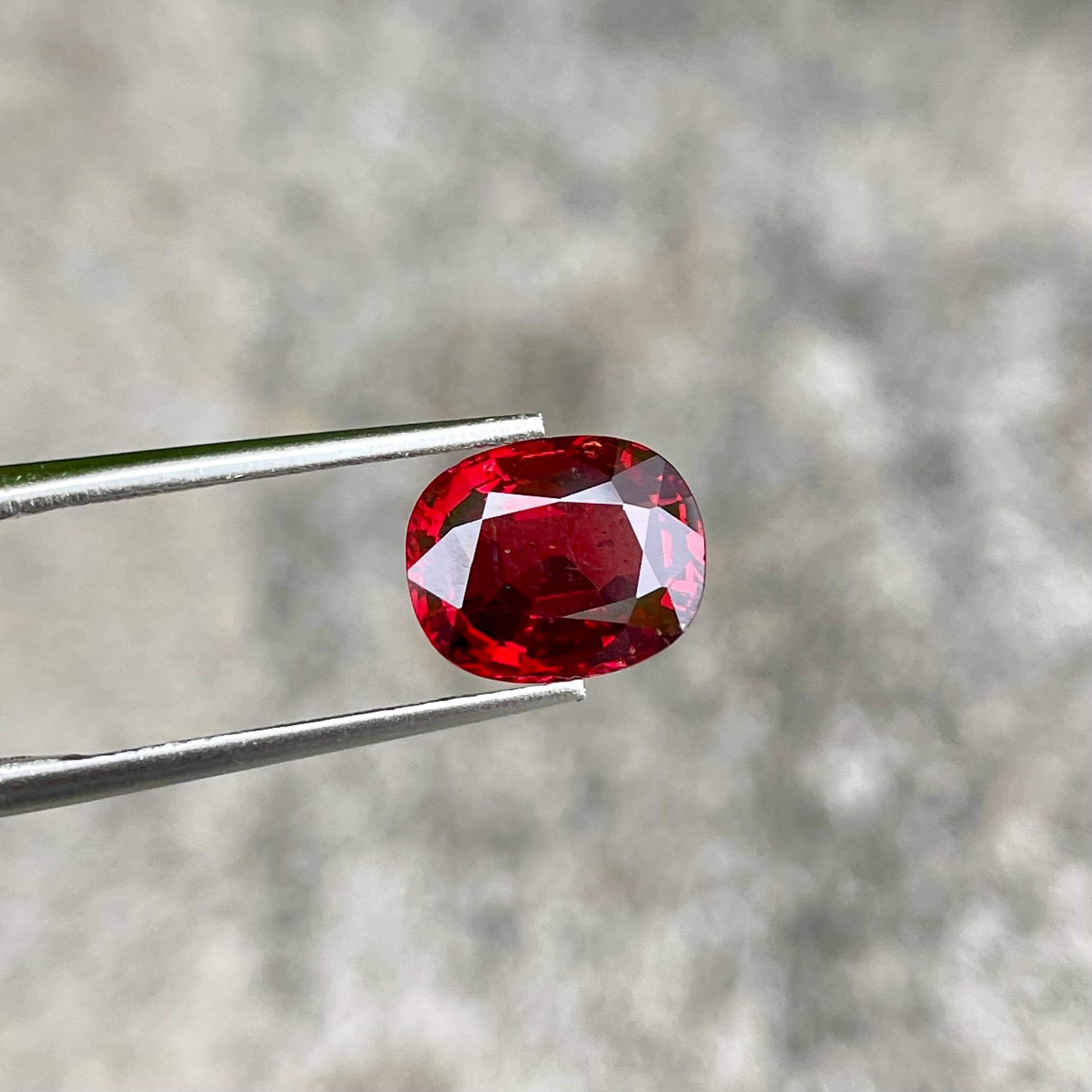 3.03 carats Red Burmese Spinel Stone Cushion Cut Natural Gemstone — view 3