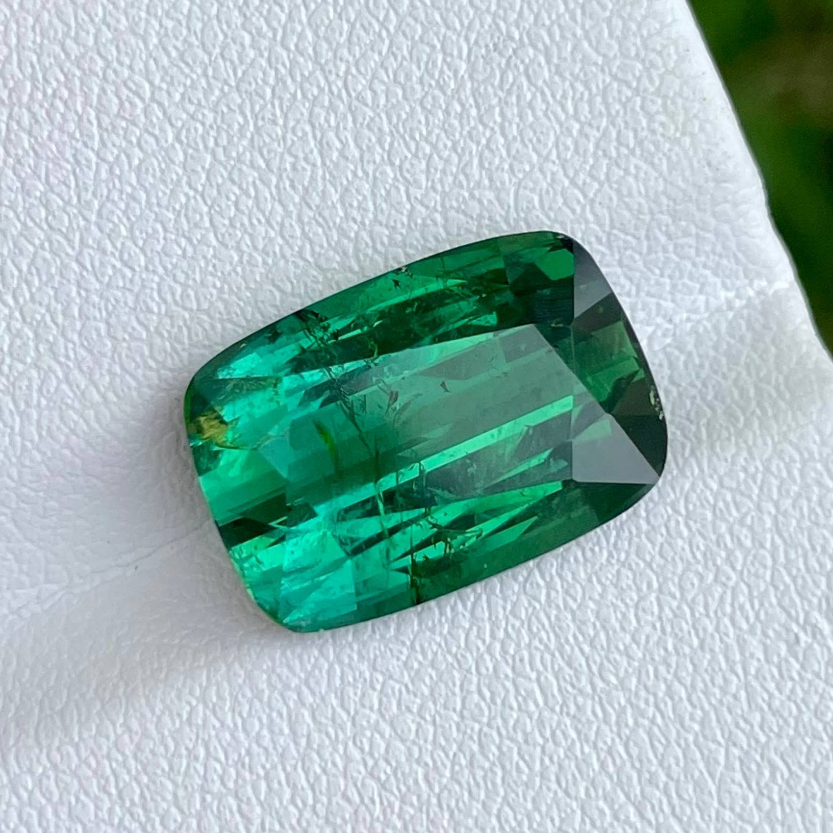 10.95 carats Greenish Blue Tourmaline Stone Cushion Cut African Gemstone — view 4