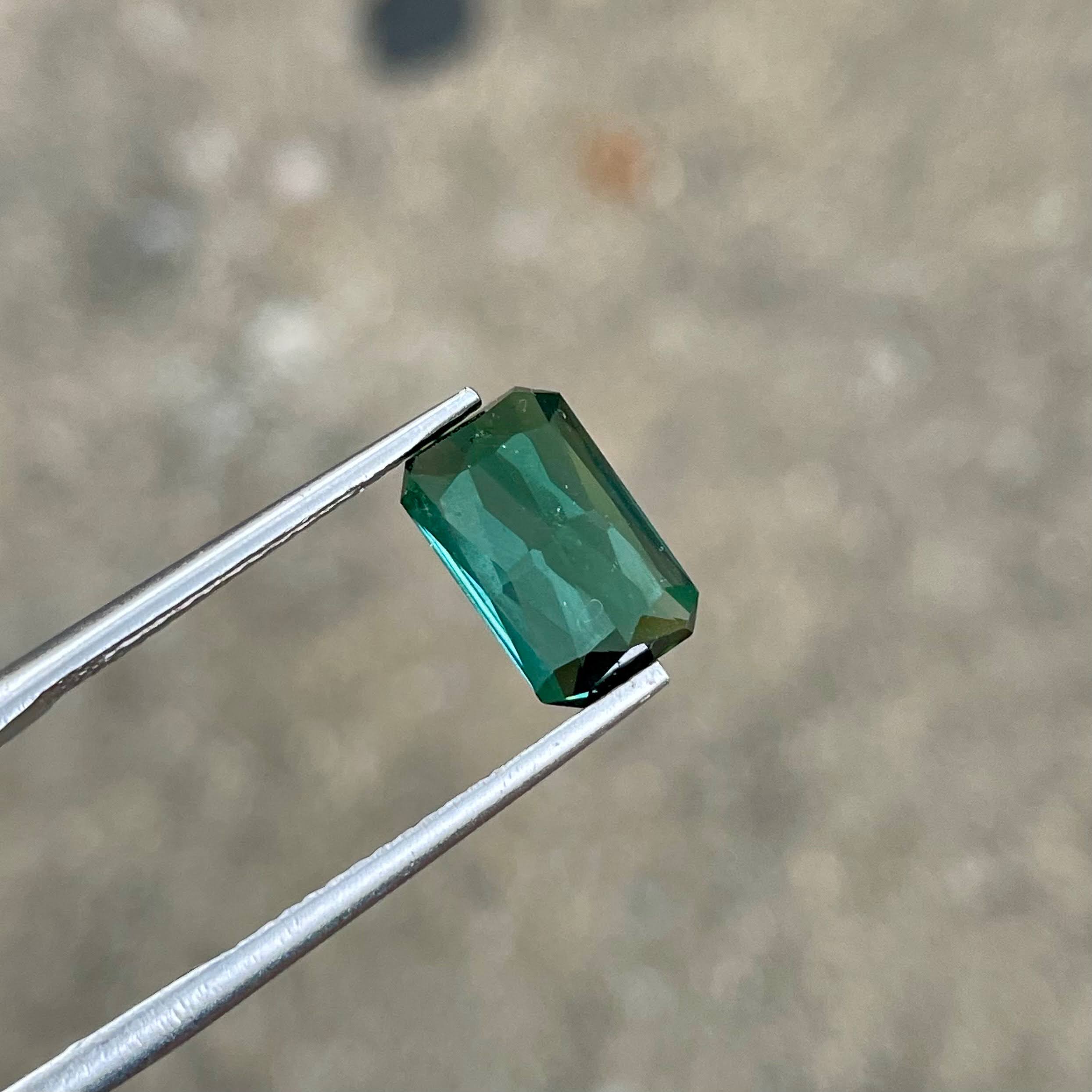2.54 carats Greenish Blue Tourmaline Stone Scissor Cut African Gemstone