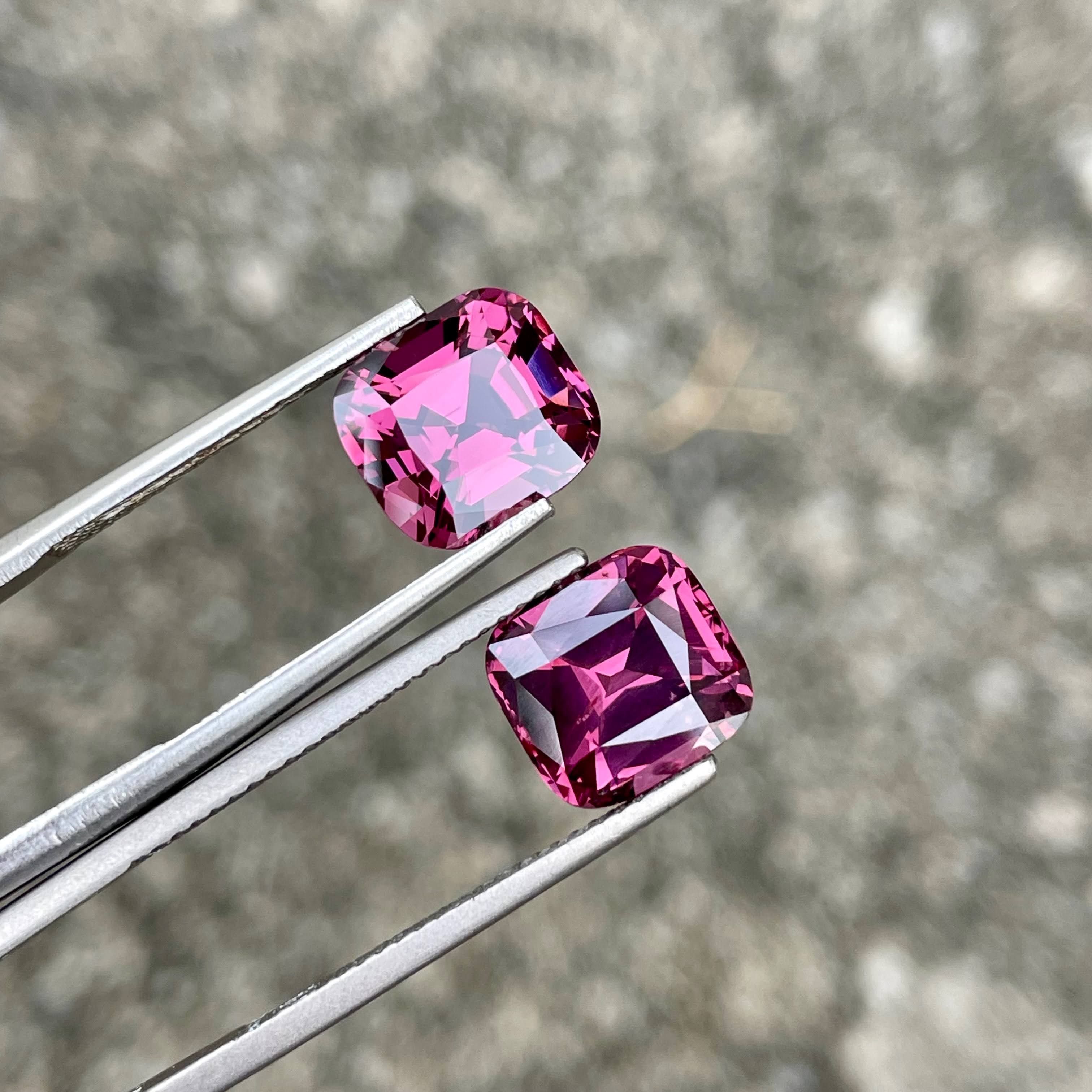 8.05 carats Purplish Pink Spinel Pain Cushion Cut Natural Tanzanian Gemstone — view 1