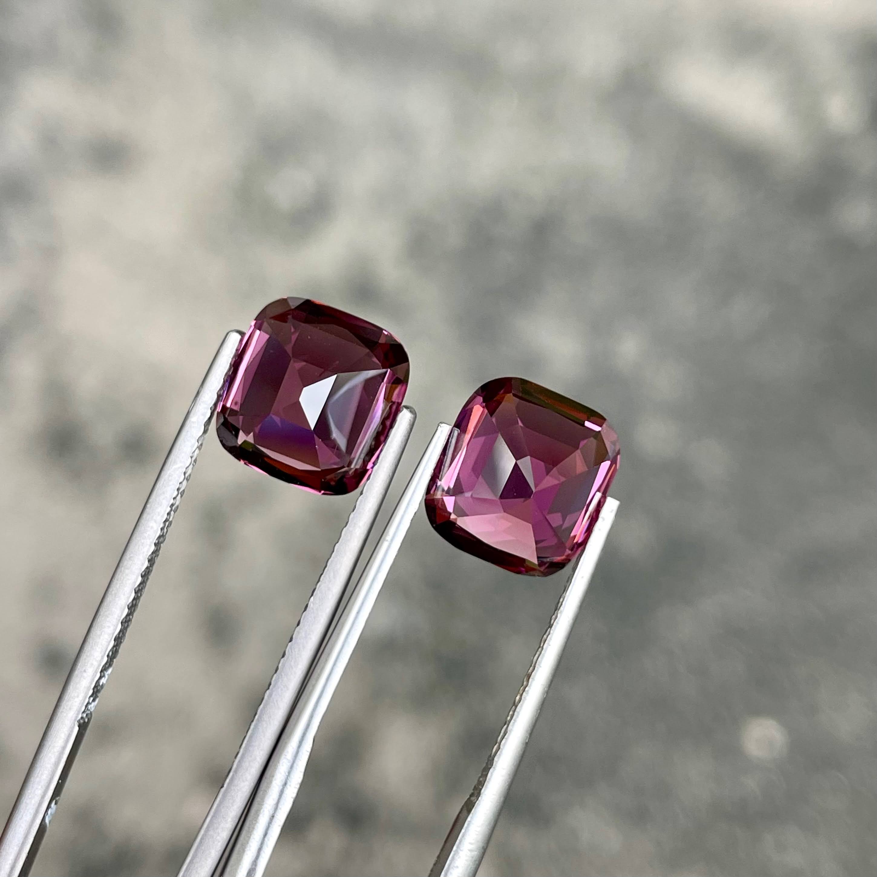 8.05 carats Purplish Pink Spinel Pain Cushion Cut Natural Tanzanian Gemstone — view 3
