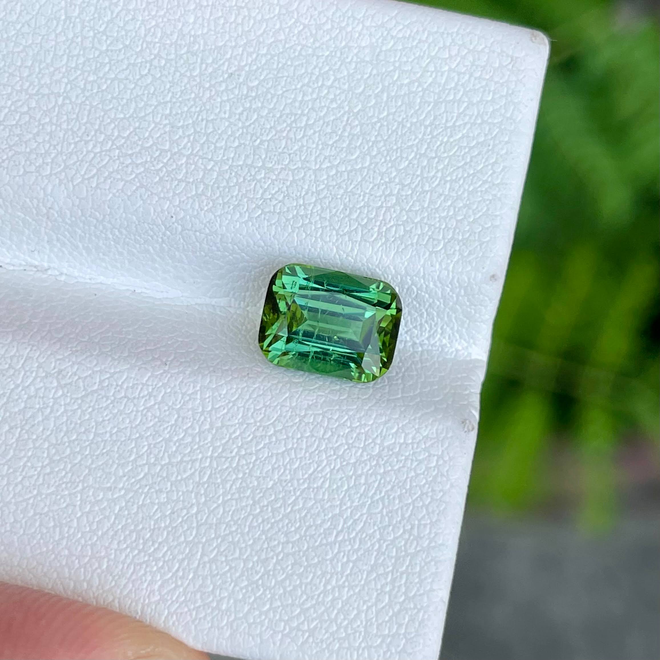 2.60 carats Mint Green Tourmaline Stone Cushion Cut Afghan Gemstone